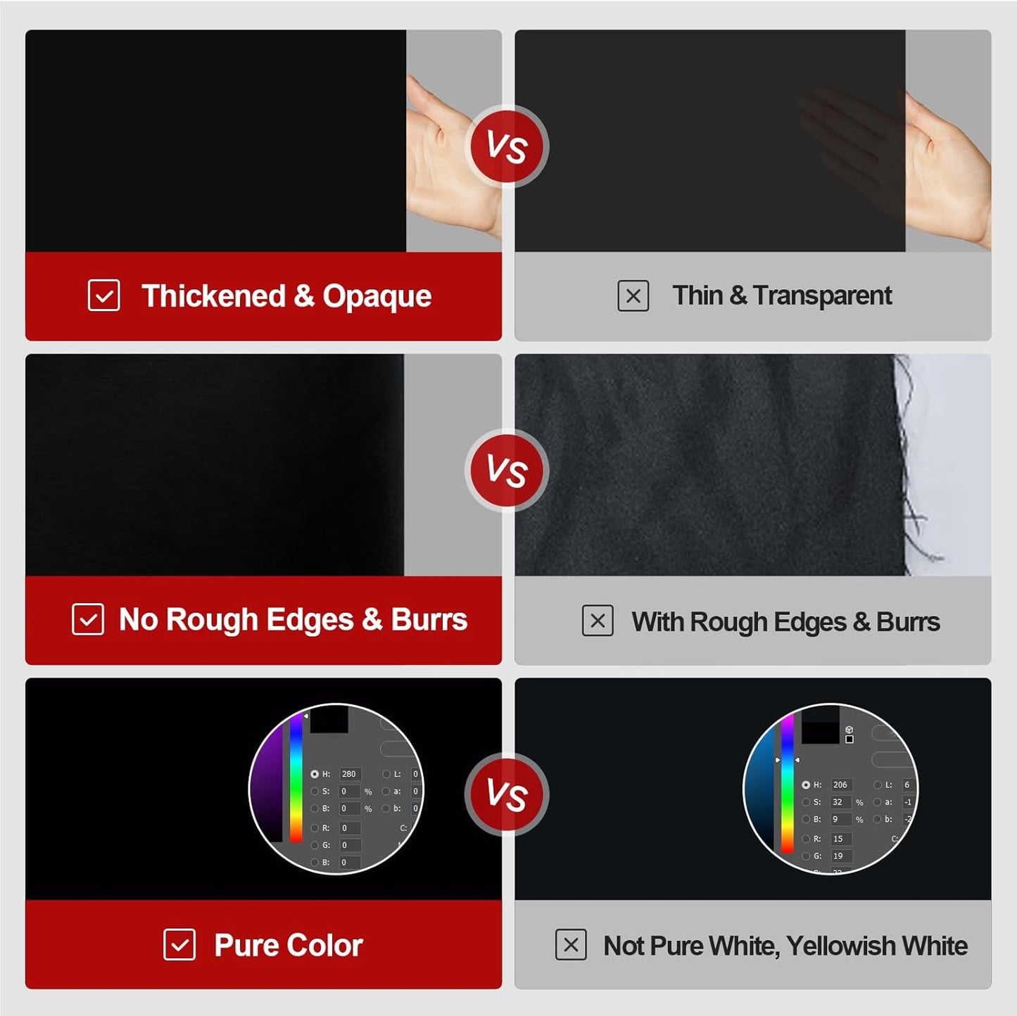 8x10 FT Black Backdrop for Photography, Large Black Screen for Portraits, Background Curtain for Booth Video Film Party, Chromakey High Density Polyester Fabric for Product Shoots