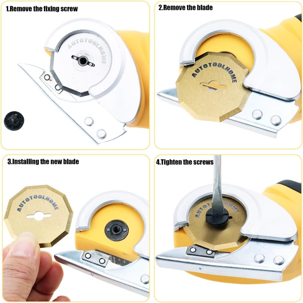 4PCS Titanium Coated Replacement Rotary Blades for Worx ZipSnip Cordless Electric Scissors Compatible with WA2300,RC2600K,RC2601, RC2602, WX080L, WX081L Box Cutter