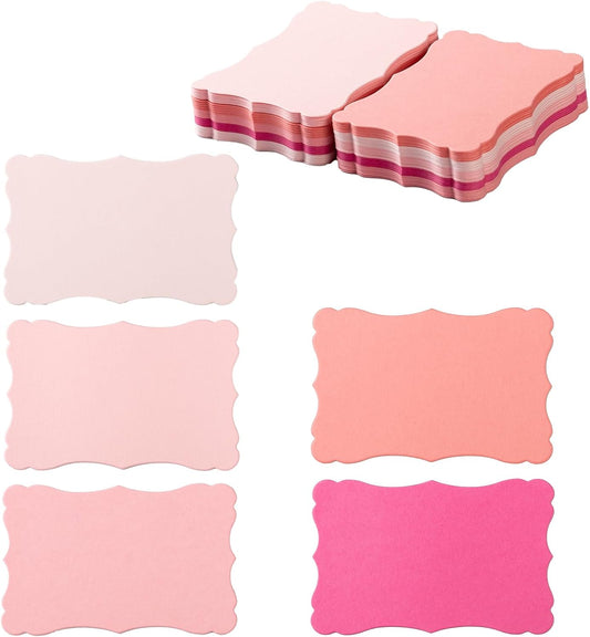 120 Pieces Small Mini Business Cards Vintage Assorted Colors Blank Note Gift for Business Cards, Gift (5 PInk-Red)