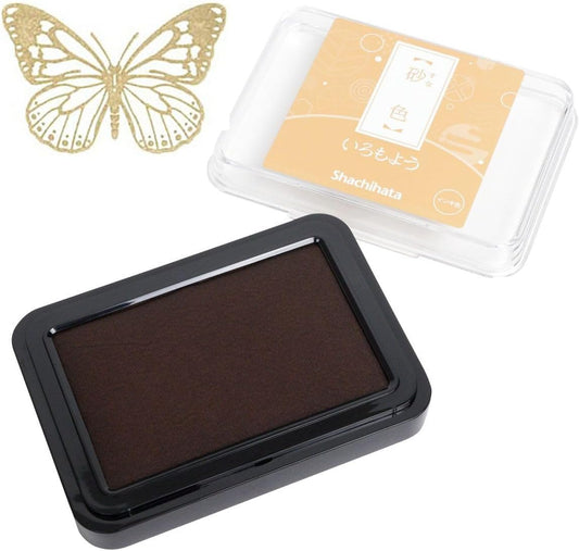 IROMOYO Stamp PAD, Traditional Japanese Ink Colour, Oil-Based Ink pad - Pale Brown