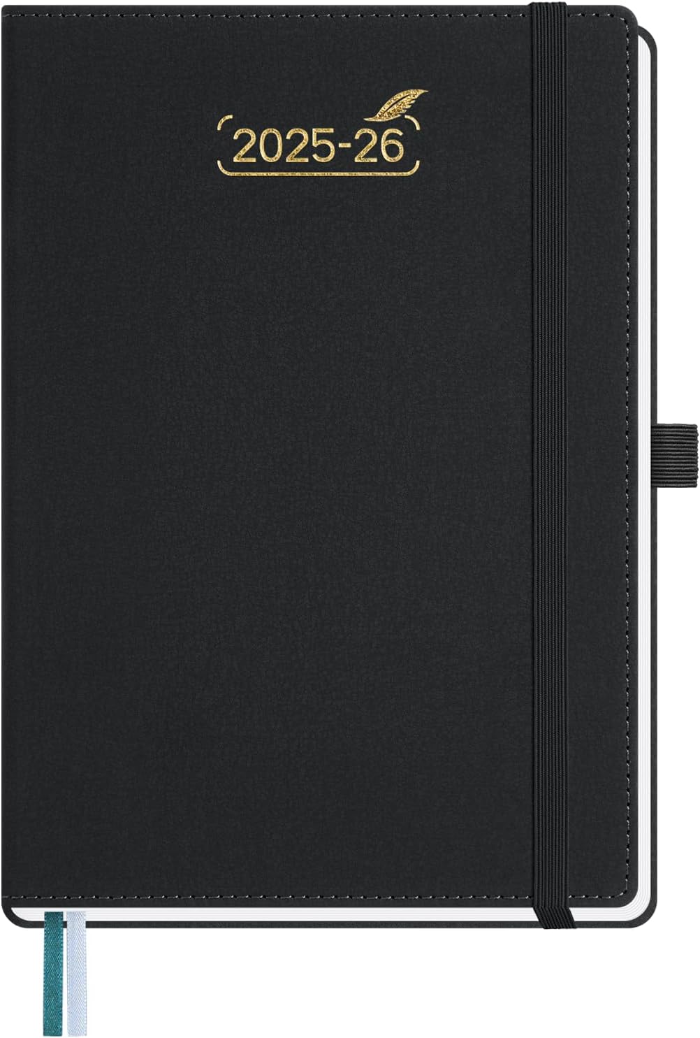 BEZEND Weekly Planner 2025-2026 with 2 Columns, 5.8" x 8.5" Academic Calendar 18 Months (Jul 25-Dec 26) Life Work Appointment Book with Monthly Tab, PU Leather Hardcover - Black