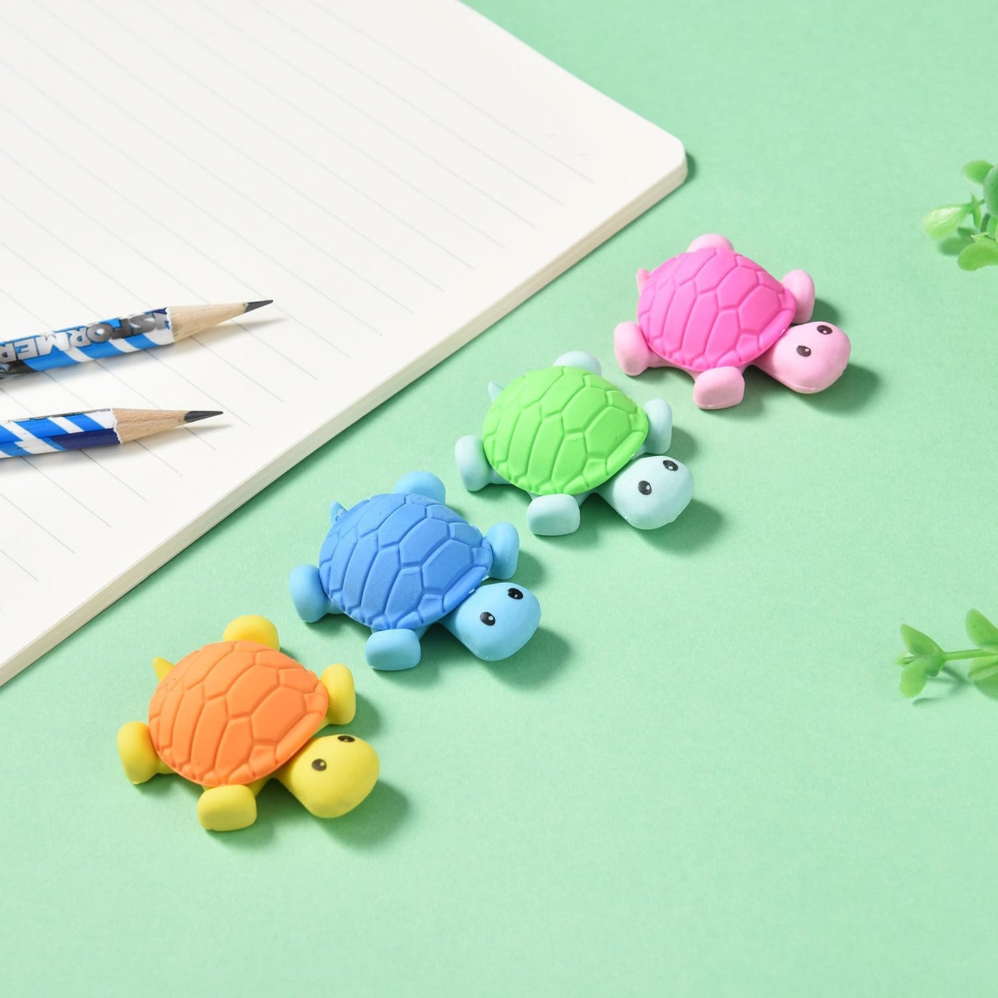 16 Pack Turtle Erasers for Kids, 3D Puzzle Erasers for Boys Girls, Fun Eraser for School Supplies Prize Gifts Party Favors