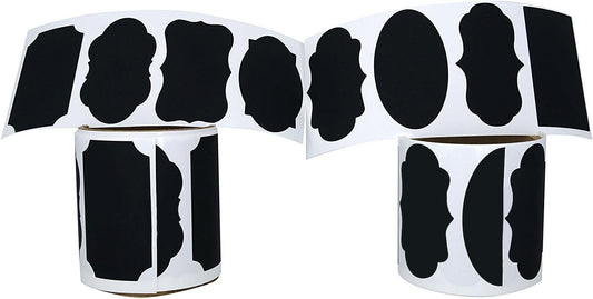 360 Large Chalkboard Labels Premium Reusable Chalkboard Stickers 3MM White Chalk Marker Dual Tip: Bullet/Chisel Labeling Jars,Parties, Craft Rooms, Weddings Organize Your Home & Kitchen (10 Rolls)