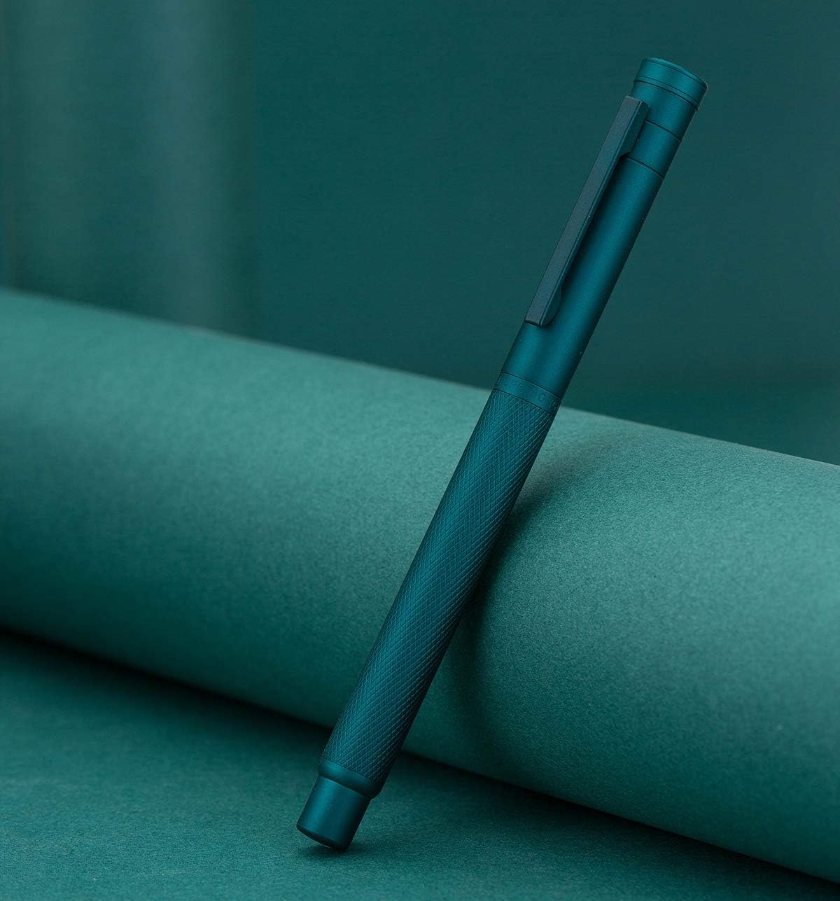 Asvine Dark Green Forest Fountain Pen Extra Fine Nib Classic Design with Converter and Metal Pen Case Set