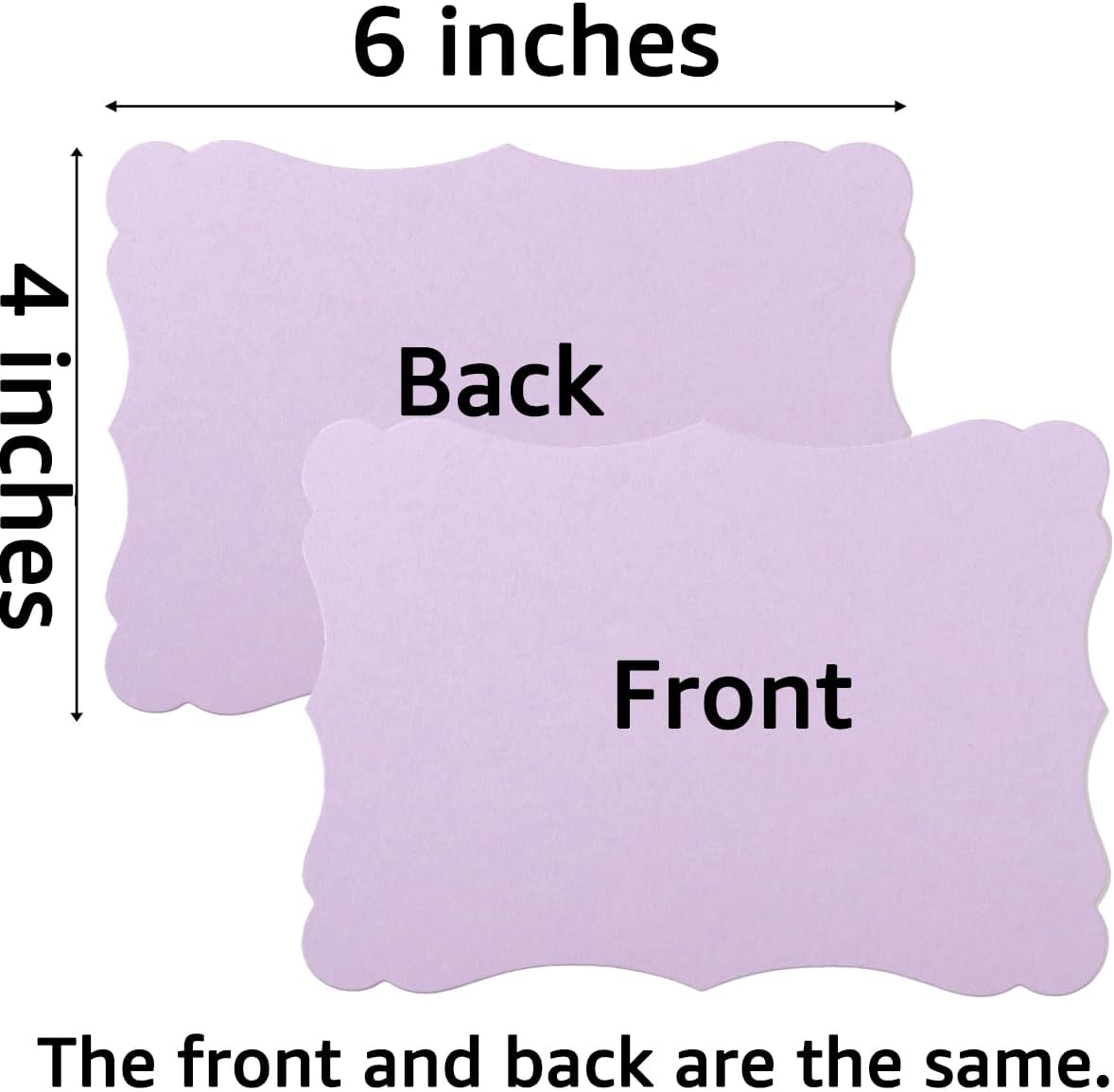 50 Pack Blank Kraft Cards Cardstock Thick Paper Brown Greeting Cards for DIY Gift Card Menus, Baby Shower and Wedding Invitations (Purple, 5 Colors, 4x6IN)