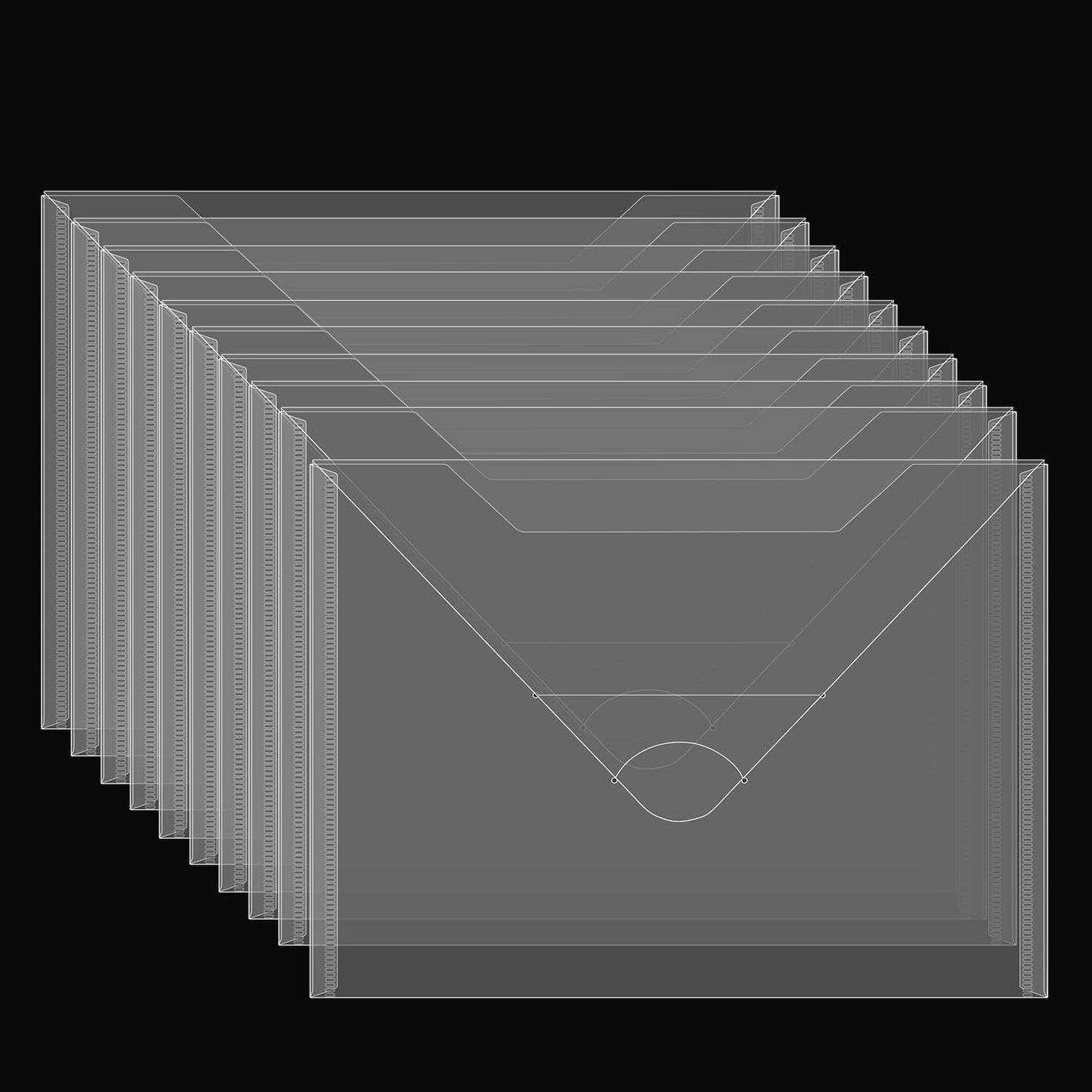 10 Pack Stamp and Dies Storage Pocket,8.75x6 inch Large Size Plastic Storage Envelopes Transparent Plastic Folders for Cutting Dies Stencil Embossing Crafts for DIY Scrapbooking Craft Organizer Holder