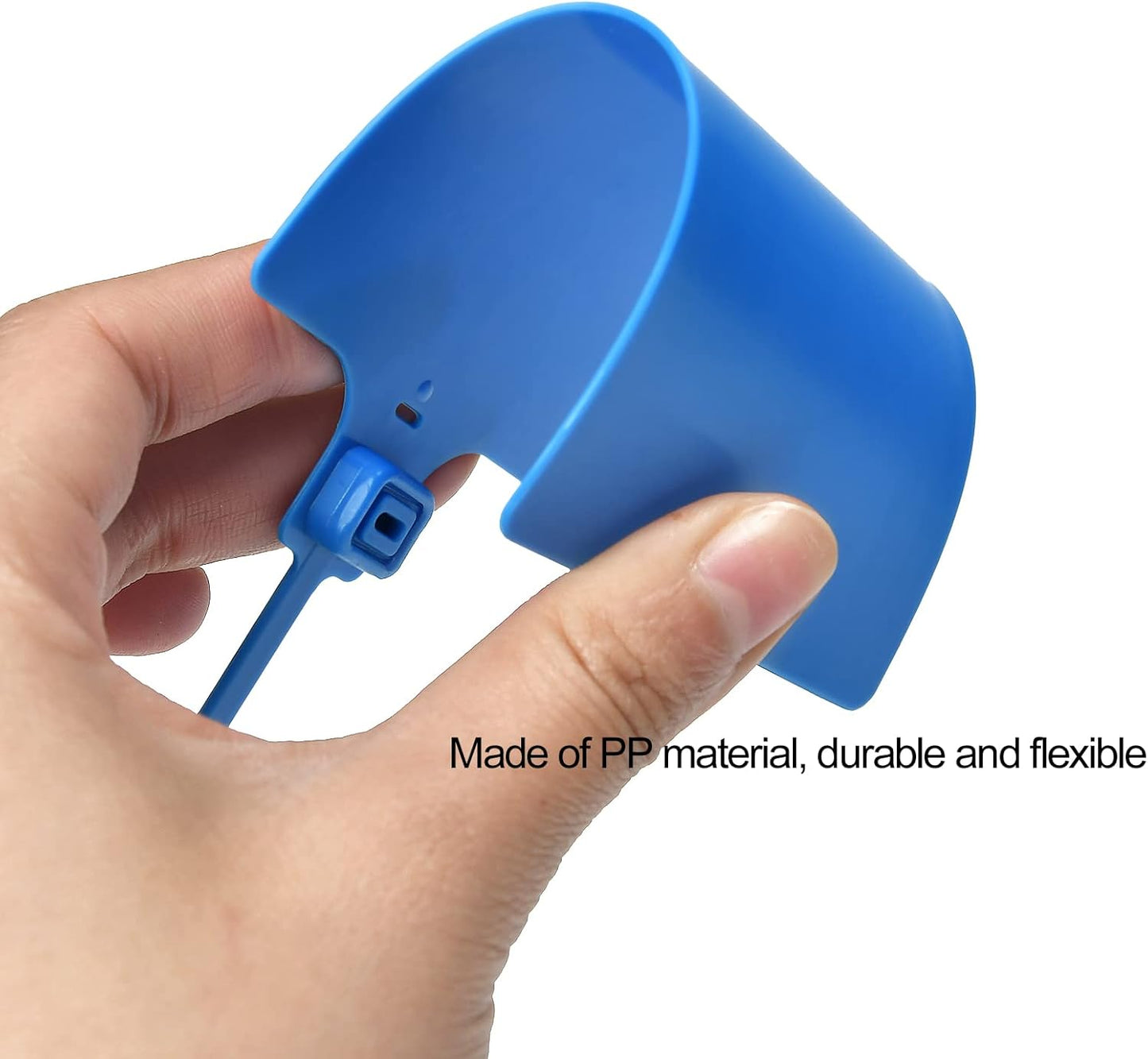 50 Blue Plastic Writable Shipping Tags - Large, Waterproof, Hanging Label Ties with One Permanent Marker Pen