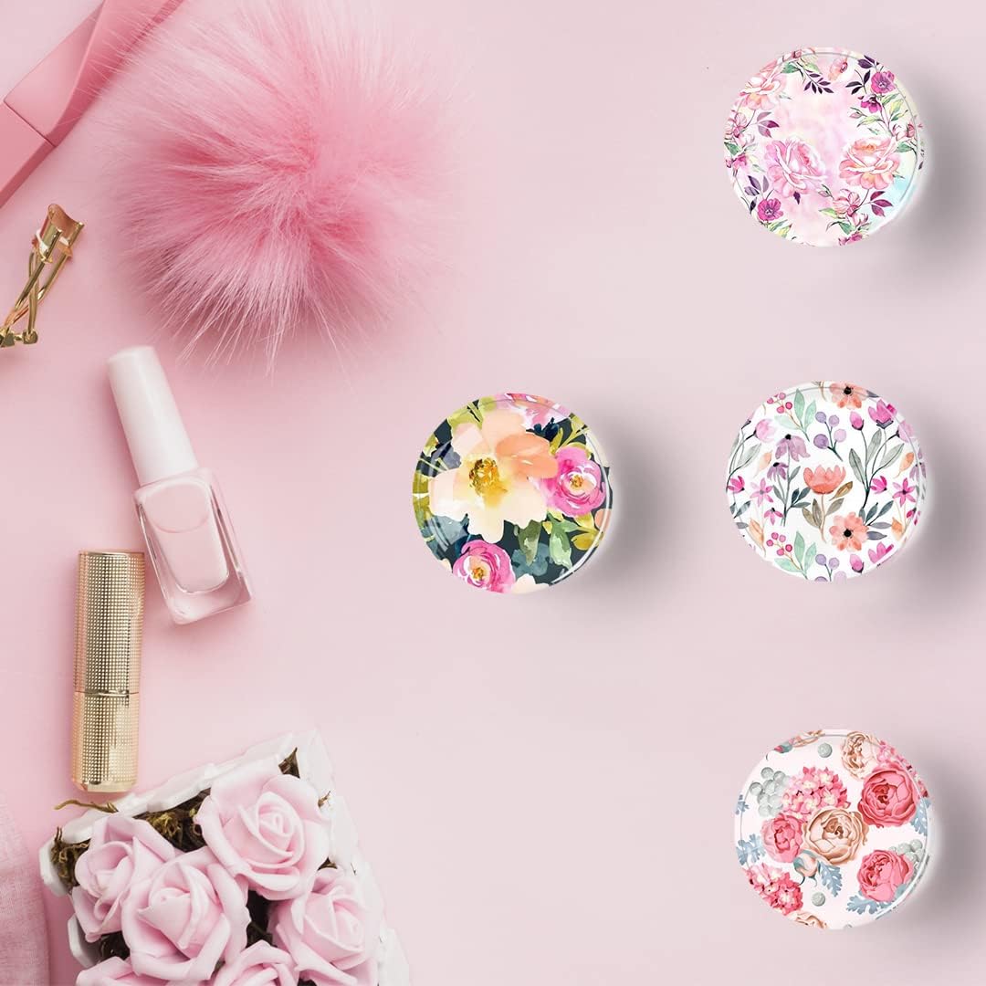 12Pcs Glass Strong Magnetic Refrigerator Magnet Fridge Sticker,Colorful Flowers Crystal Fridge Magnets Decoration for Crafts,Fridge Magnets for Kitchen, Office Whiteboard, Cabinet and Dishwasher