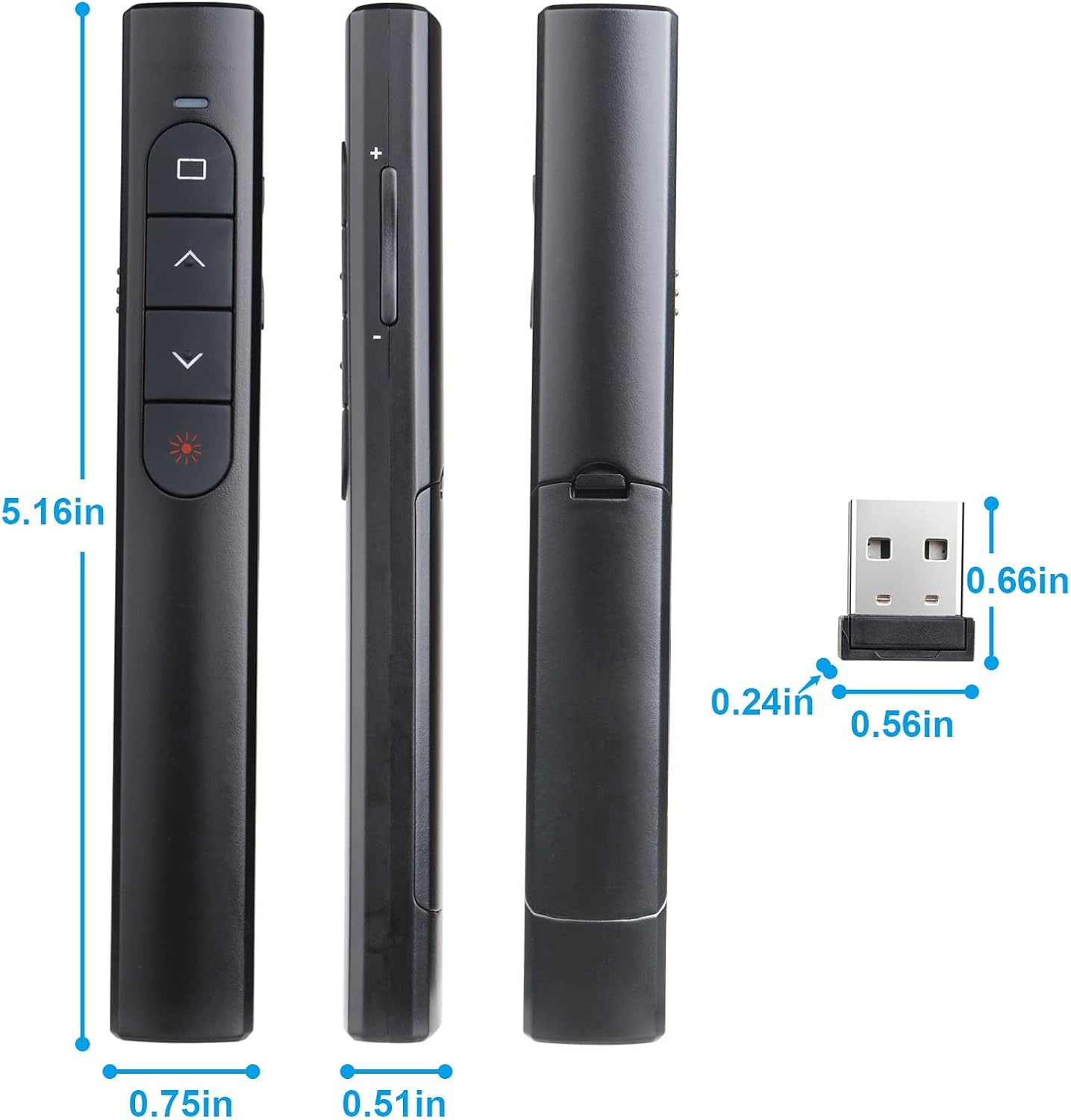 (2 Units) Wireless Presenter Remote, Presentation Clicker with Hyperlink & Volume Remote Control PowerPoint Office Presentation Clicker for Keynote/PPT/Mac/PC/Laptop