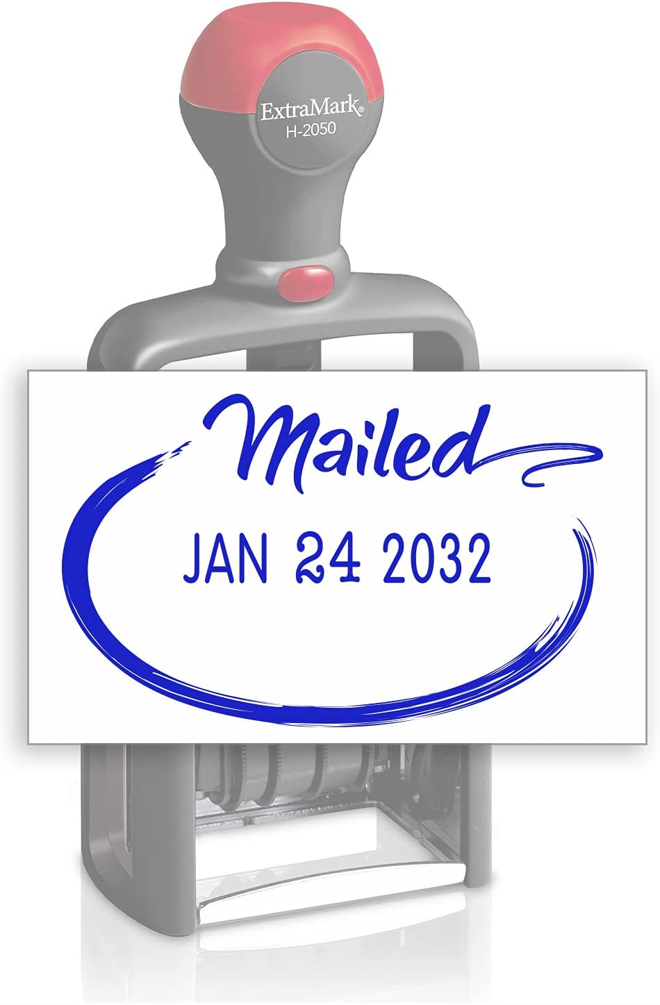 Heavy Duty Style Office Date Stamp with MAILED - Self Inking Dater - Style C - Blue Ink Color