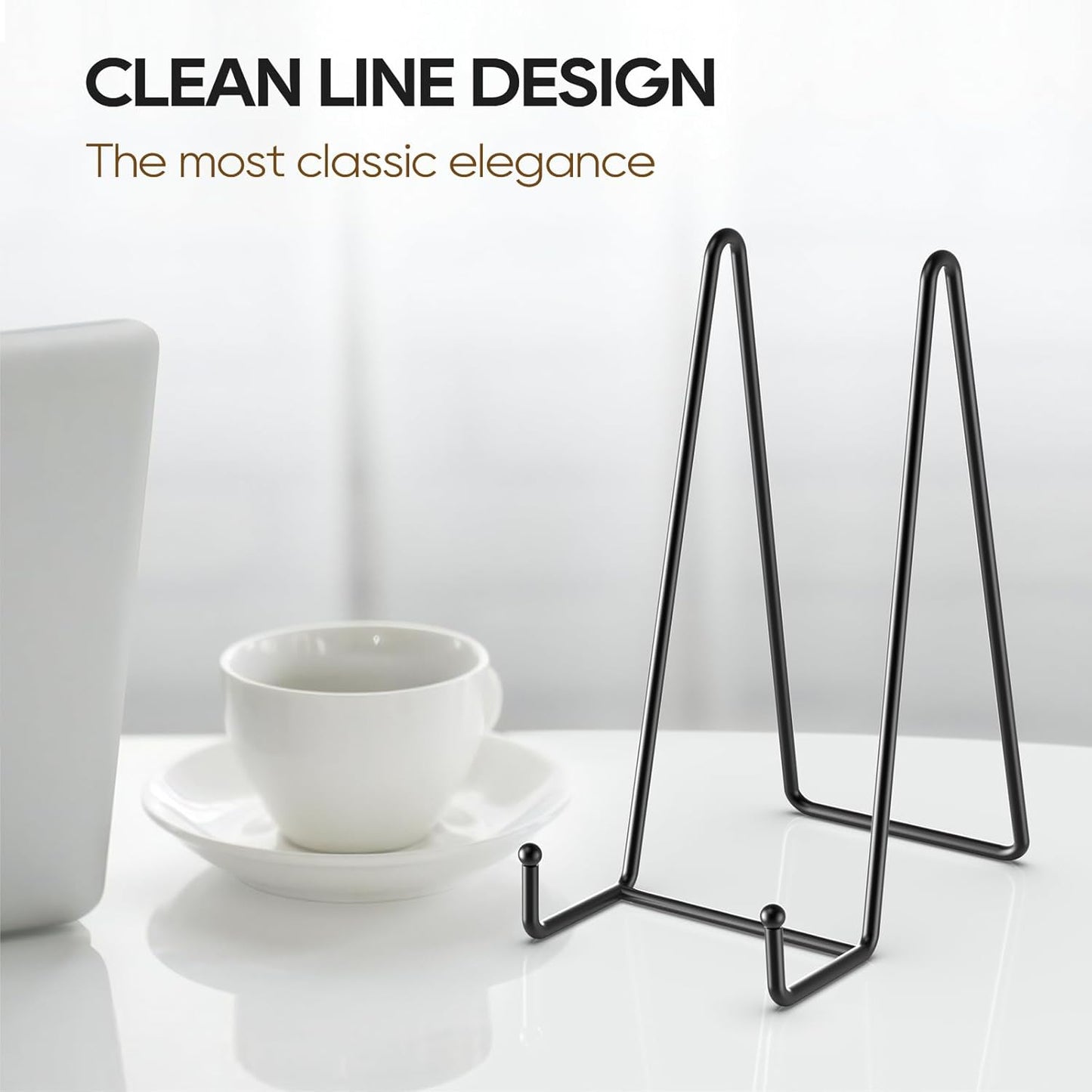 HONGYUTAI 3 Pack 10 Inch Plate Stands for Display Picture - Vinyl Table Top Display, Decorative Metal Frame Holders for Book , Photo and Platter, Tabletop Art, Black 3 Packs