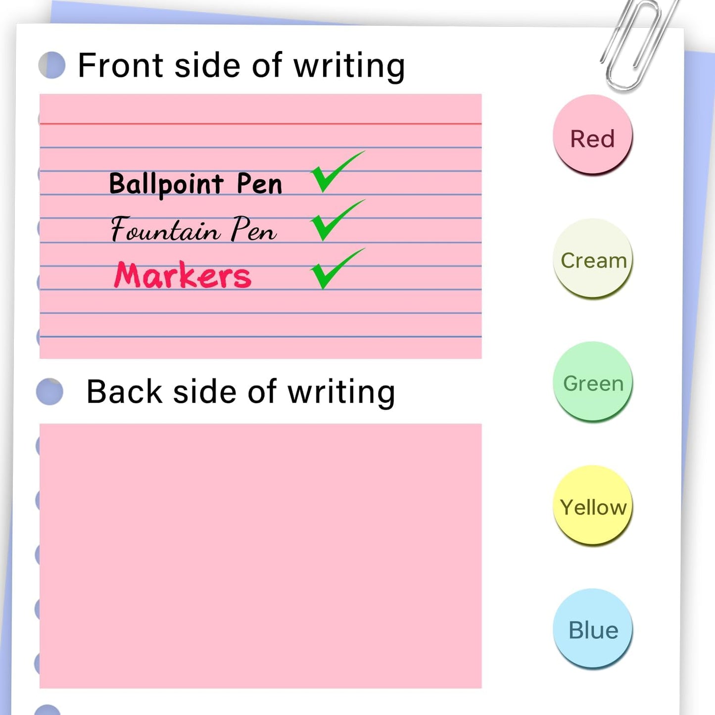 250 Pack Colored Index Cards 3x5, Flash Cards for Studying, Heavy Note Cards 3x5 for Office, Home and School, 5 Colors, Each Color Individually Wrapped, 50 Pack Per Package