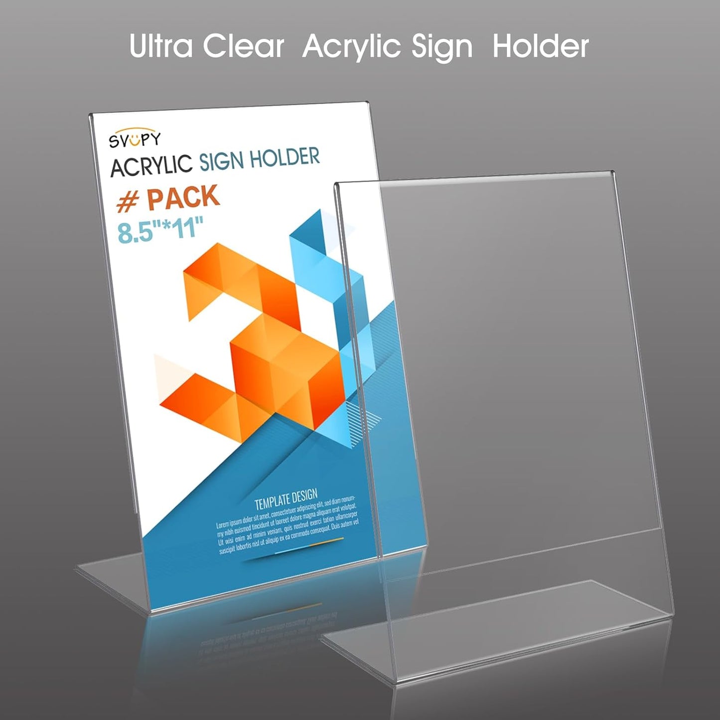 3 Pack Acrylic Sign Stand Holders, 8.5 x 11 Clear Plastic Table Paper Display Stand, Suit for Displaying Posters, Picture, Flyers, Menu