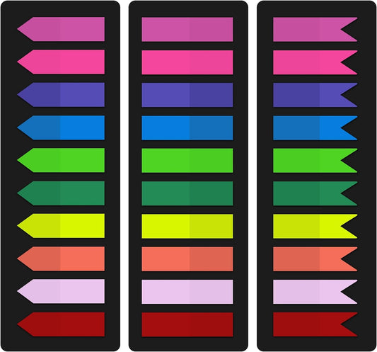 KICNIC Page Markers Sticky Index Tabs 750 Pcs, Arrow Flag Tabs Self Adhesive, Sticky Notes for Page Marking and Highlighting [3 Designs, 10 Colors] Writable, Repositionable