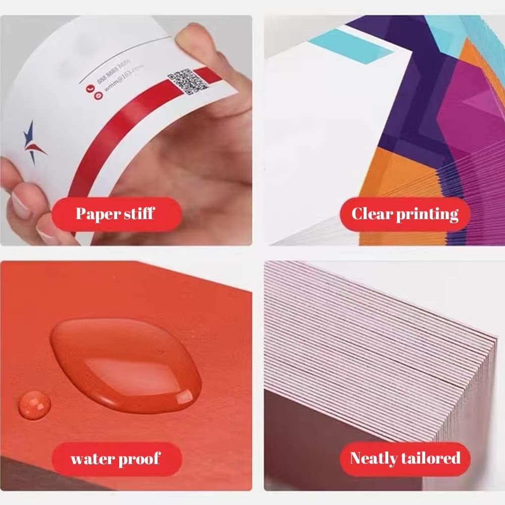 1000Pcs Custom Business Cards Add Photo/Text/LOGO Personalized Business Cardsfor Small Business 300gsm Matte Paper Front & Back Sides Printed 3.5" x 2"