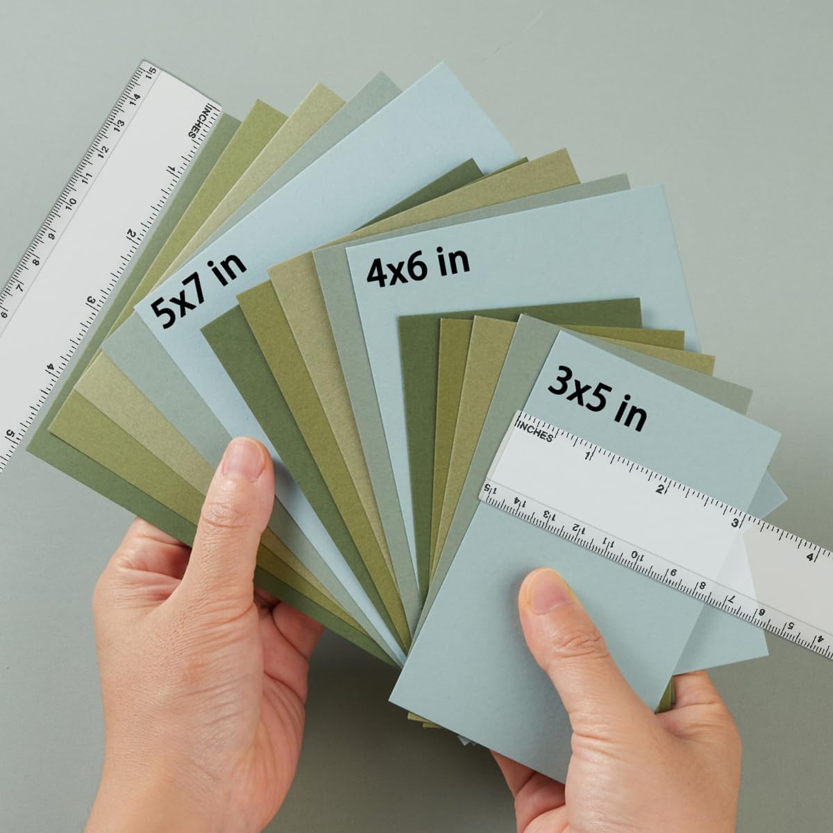50 Sheets 3x5 Small Colored Cardstock Paper 5 Colors Blank Flash Cards, 250 GSM Heavy Card Stock for DIY Art Projects, Cards (Green)