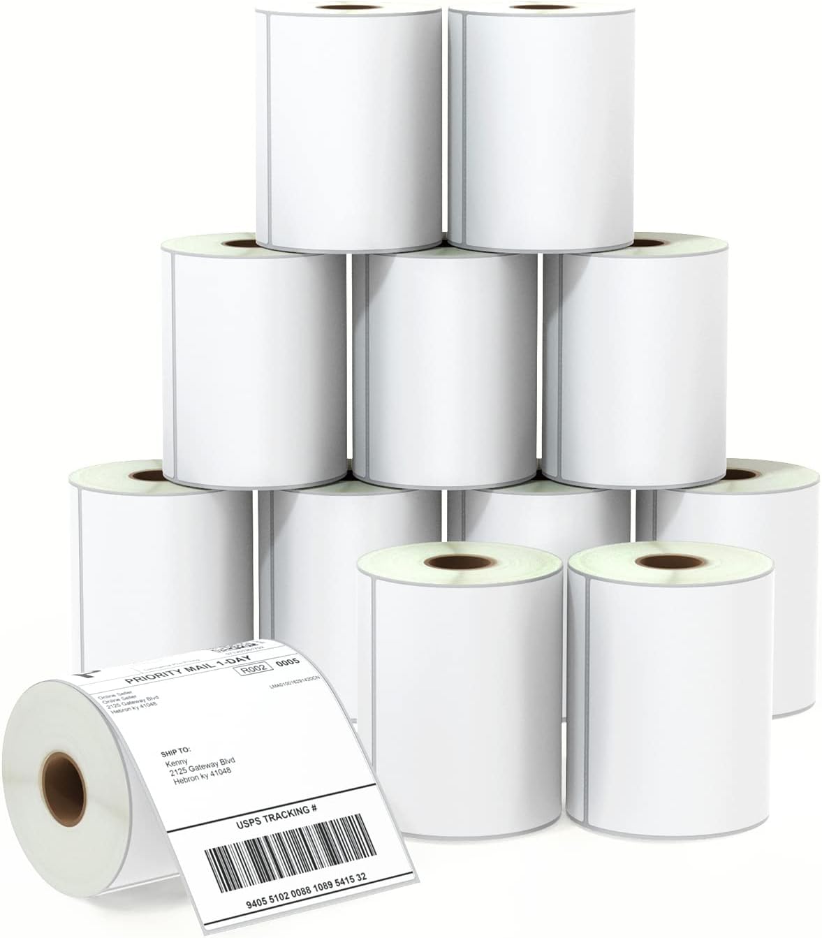 BETCKEY - 4" x 6" (102 mm x 152 mm) Shipping Labels Compatible with Zebra & Rollo Label Printer(not for dymo 4XL), Premium Adhesive & Perforated [12 Rolls, 3000 Labels]