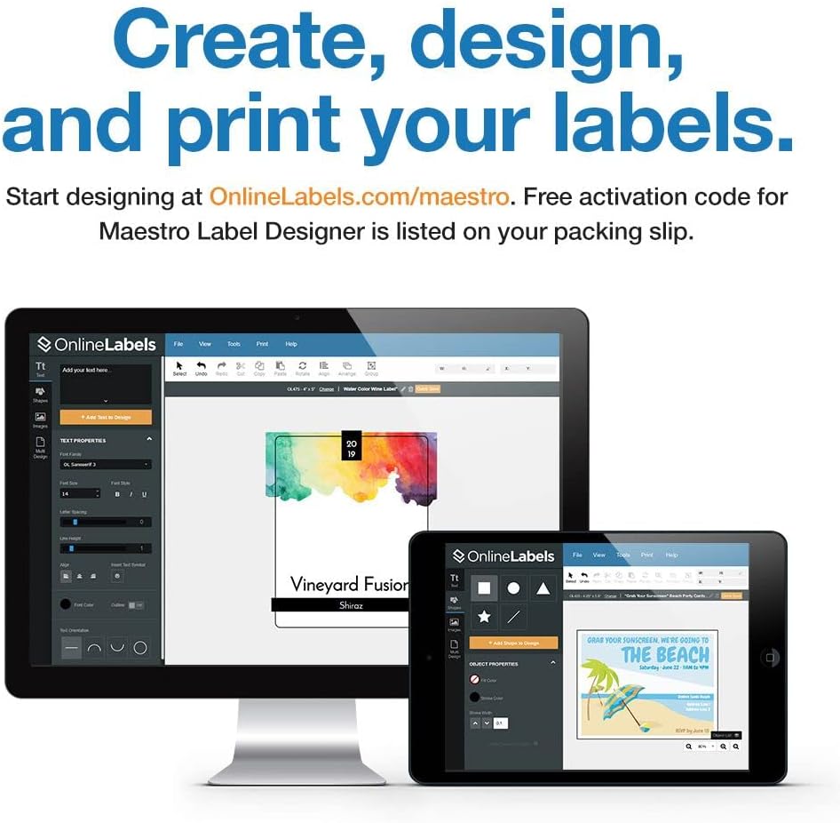 8.5 x 11 Waterproof Vinyl Sticker Paper (Laser Printers Only) - 10 Sheets - Full Sheet Labels - OnlineLabels