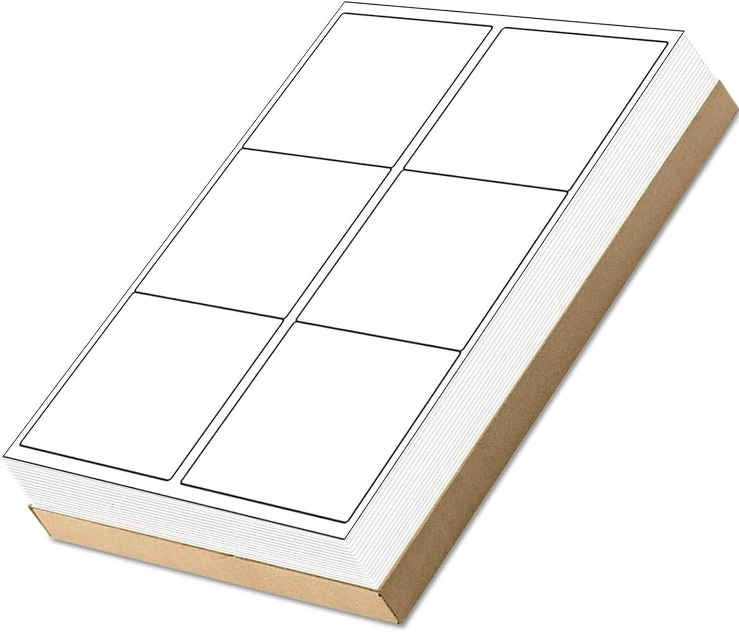 6-Up White Permanent Self Adhesive Shipping Labels 3 1/3” x 4” Printable Stickers for Laser & Inkjet Printers - 2000 Sheets - 12000 Count Labels