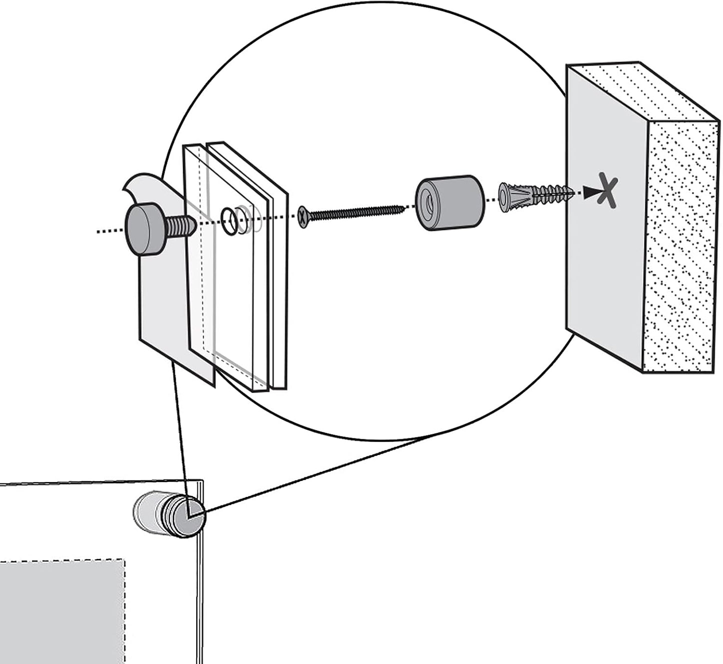 Azar Displays 105510 Standoff Sign Holder, 11" W x 14" H, Clear