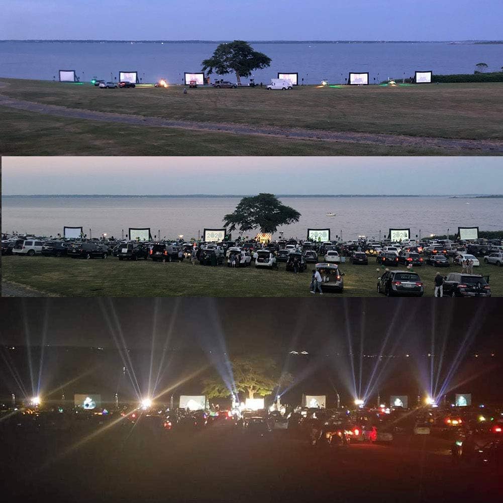 25Ft Inflatable Movie Screen with Stand for Outside-Support Rear Projection-Stable Outdoor Frame-Outdoor Movie Screen Use in Combination with Projector and Speaker