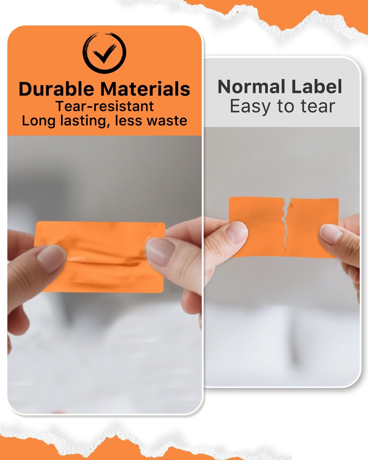 iEager 2.25x1.25 Inch Thermal Labels, Orange Durable Thermal Printer Stickers, Self-Adhesive Rectangle Shipping Label Printer Sticker for Barcode, Name, Address, 1000 Labels/Roll