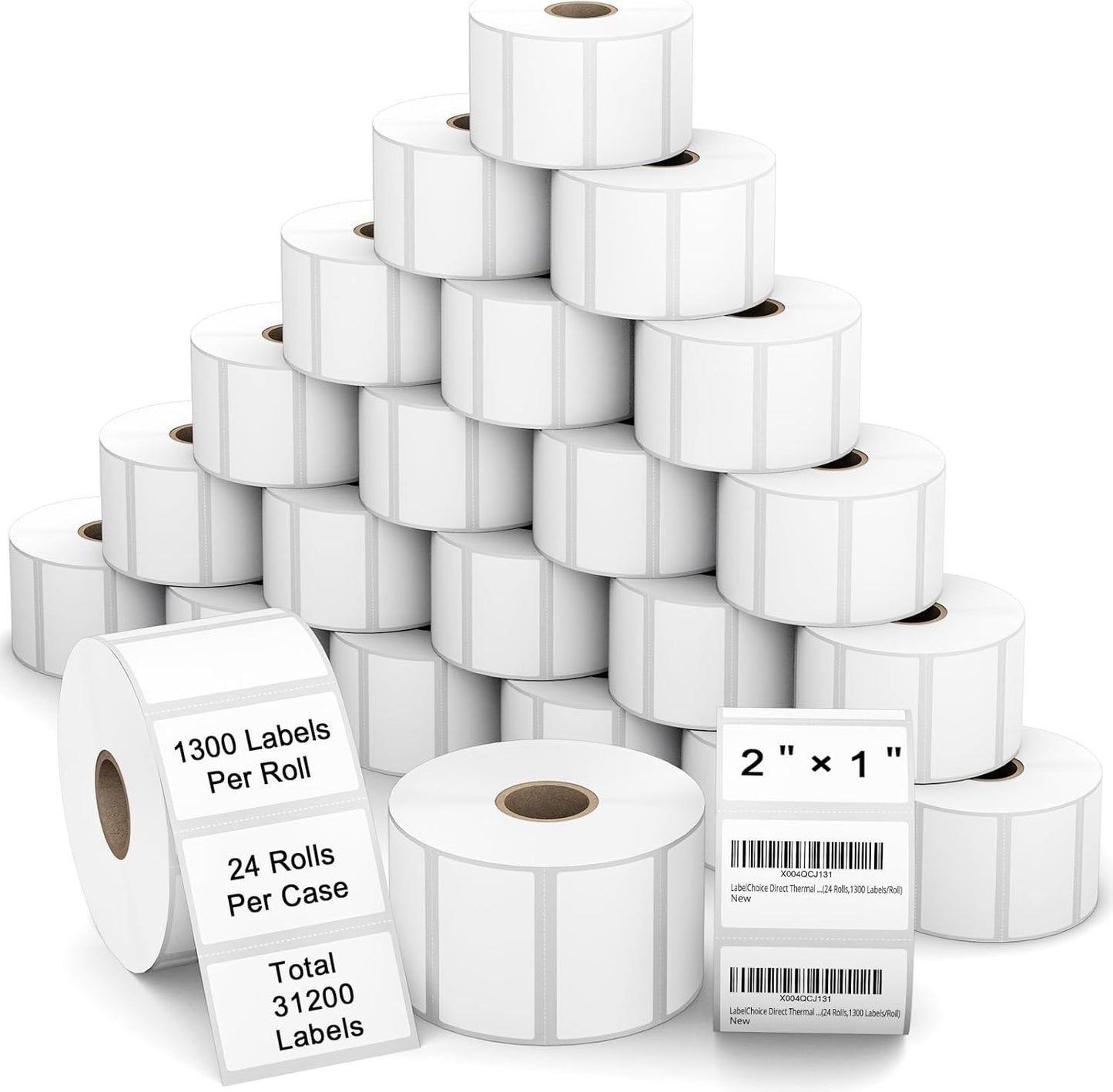 2"x1" 3-Proof Direct Thermal Barcode Labels Rolls for Zebra LP2824 ZD411 ZD410 ZD421 ZD420 GK420D, 24 Rolls 31200 Pcs Waterproof Return Address Label Used with Rollo MUNBYN Desktop Printer