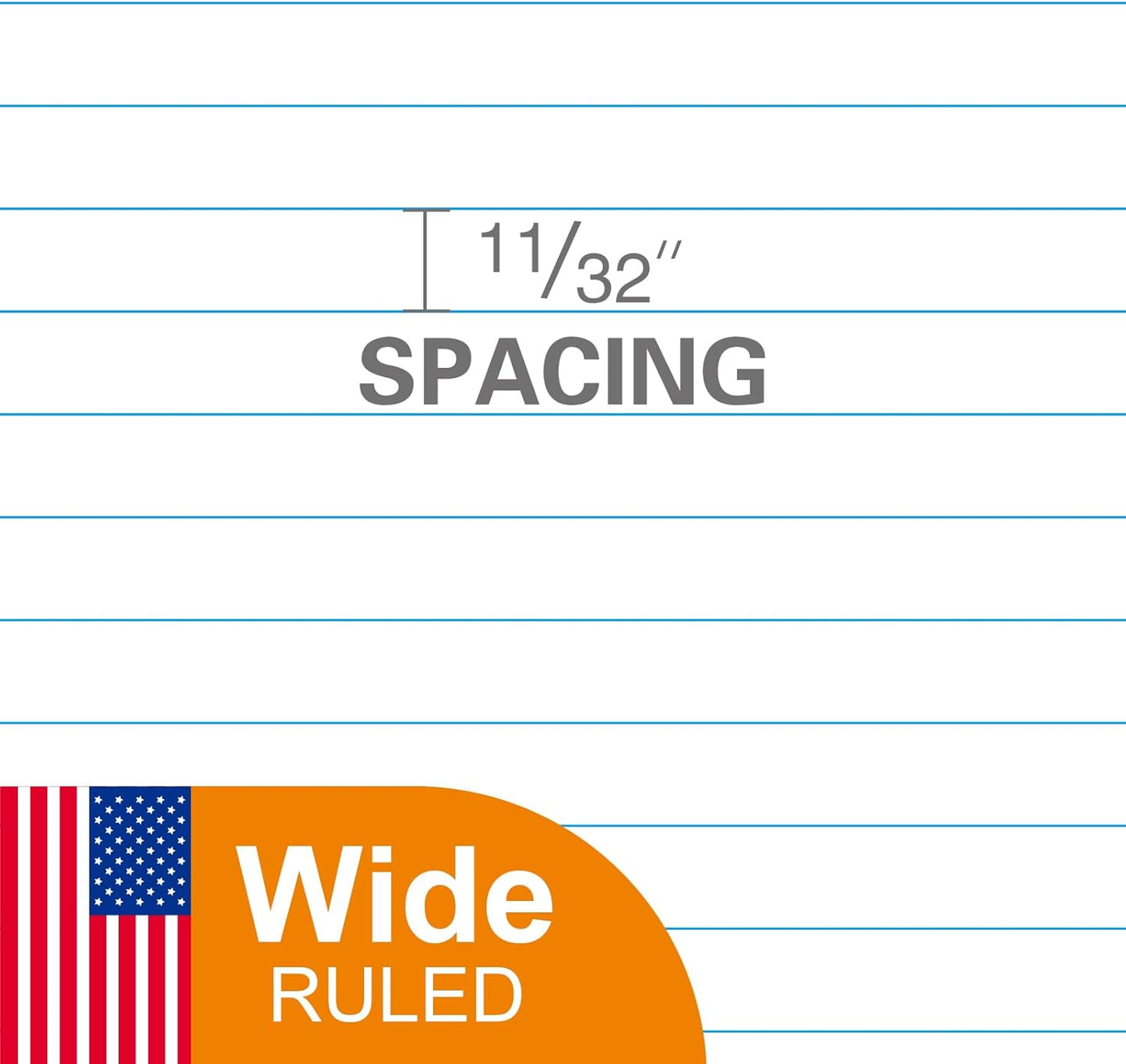 Kaisa Notebook Paper - 24 Pack, 8x10.5, Wide Ruled, 3-Ring Binder, 125 Sheets/Pack, 3-Hole Punch