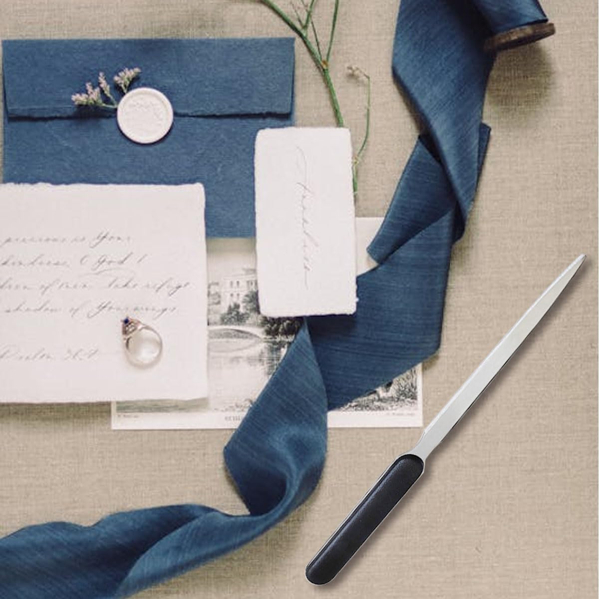 4 Pcs Letter Opener, Stainless Steel Letter Opener Knife, Stainless Steel Hand Envelope Slitter, Stainless Steel Envelope Openers, Lightweight Mail Slitters Letter Knives, Office Letter Opener