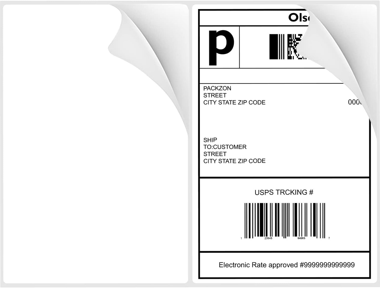 8-1/2"×5-1/2" Shipping Labels 200 Labels Sticker Paper for Laser/Ink Jet Printer mailing Labels 8.5"×11" White 2 per Sheet