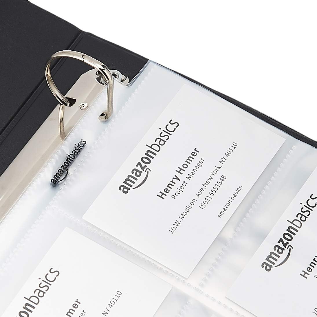 Amazon Basics 9 Sleeve Card Protectors Binder Sheet - 500-Pack, Clear