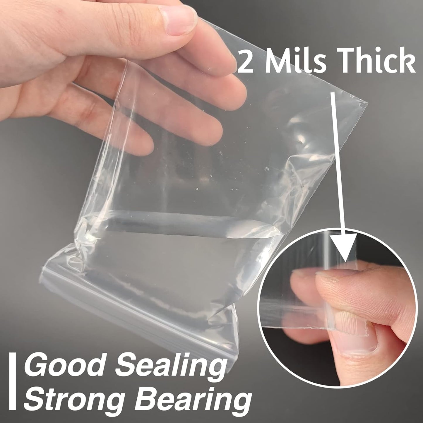 600 Pcs 2''x 3'' Clear Plastic Zip Bags, 2 Mil Thick Resealable Storage Baggies for Jewelry, Pills, Small Items, Travel, Packaging