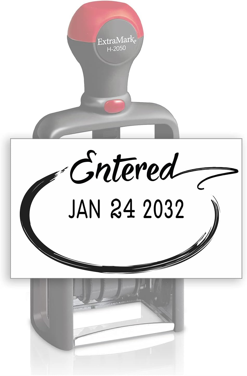 Heavy Duty Style Office Date Stamp with Entered - Self Inking Dater - Style C - Black Ink Color