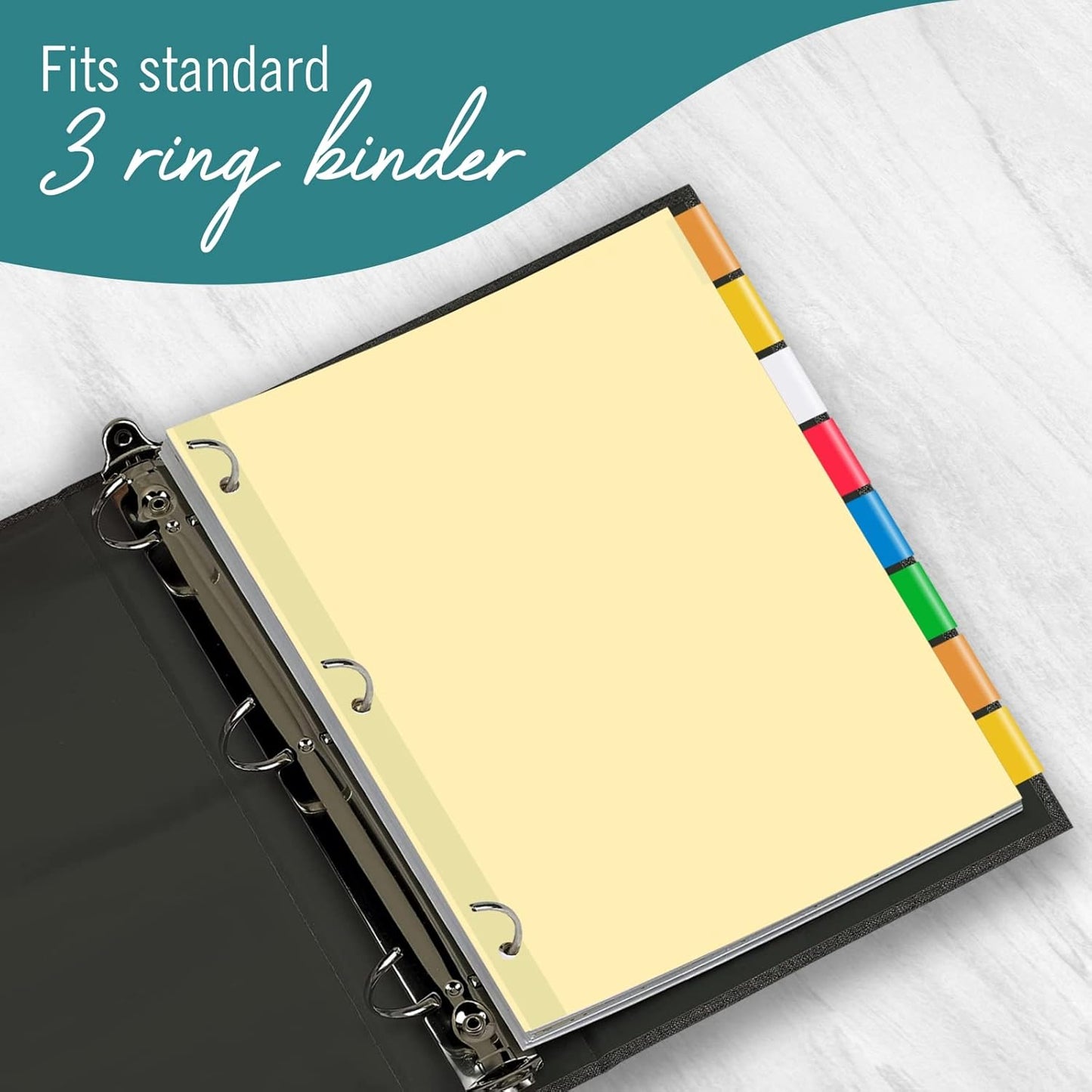 8-Tab Binder Dividers for 3 Ring Binder, Insertable Multicolor Big Tabs, Letter Size Paper Divider, 8.5 x 11 inch, 6 Sets (48 Dividers Total)