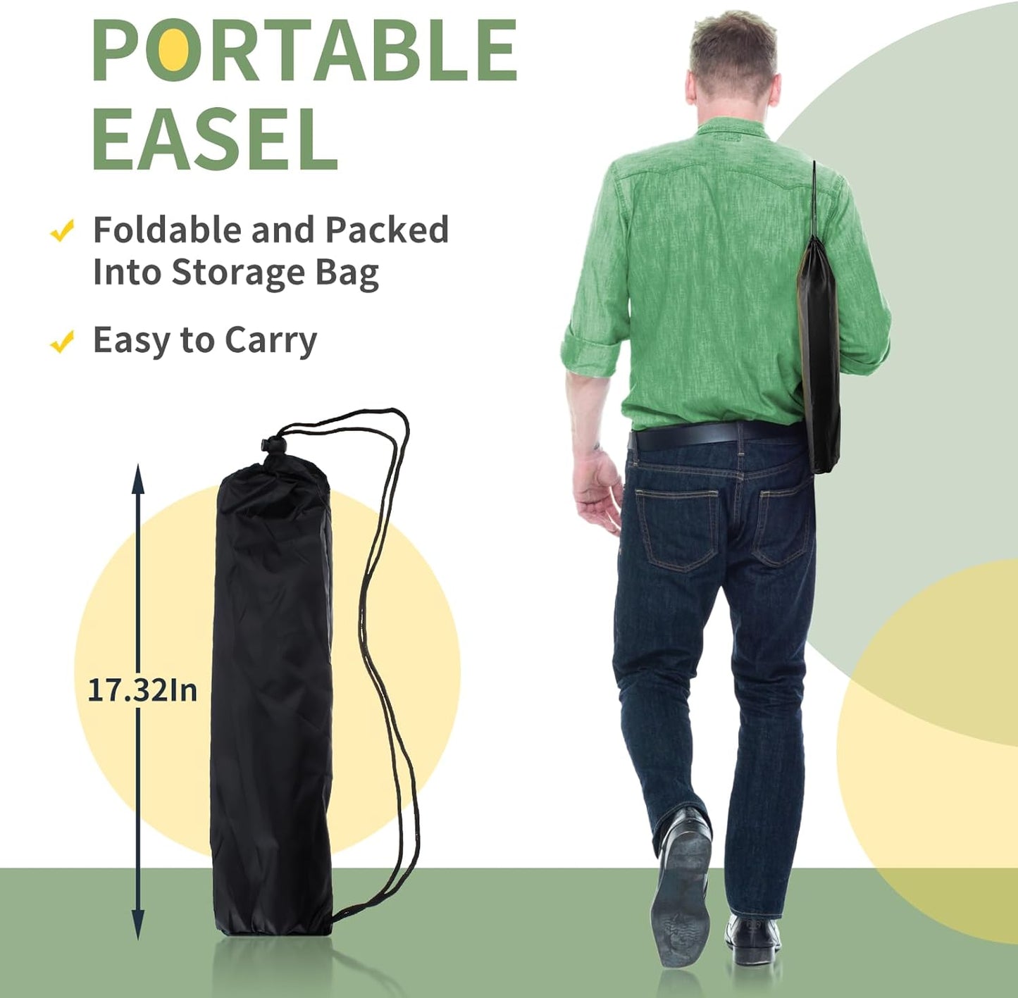 1 PCS White Easel Stand for Wedding Sign Stand, 65 Inch Adjustable Metal Easels for Display, Portable Folding Easel for Wedding, Display Show, Arts, Poster with Portable Bags