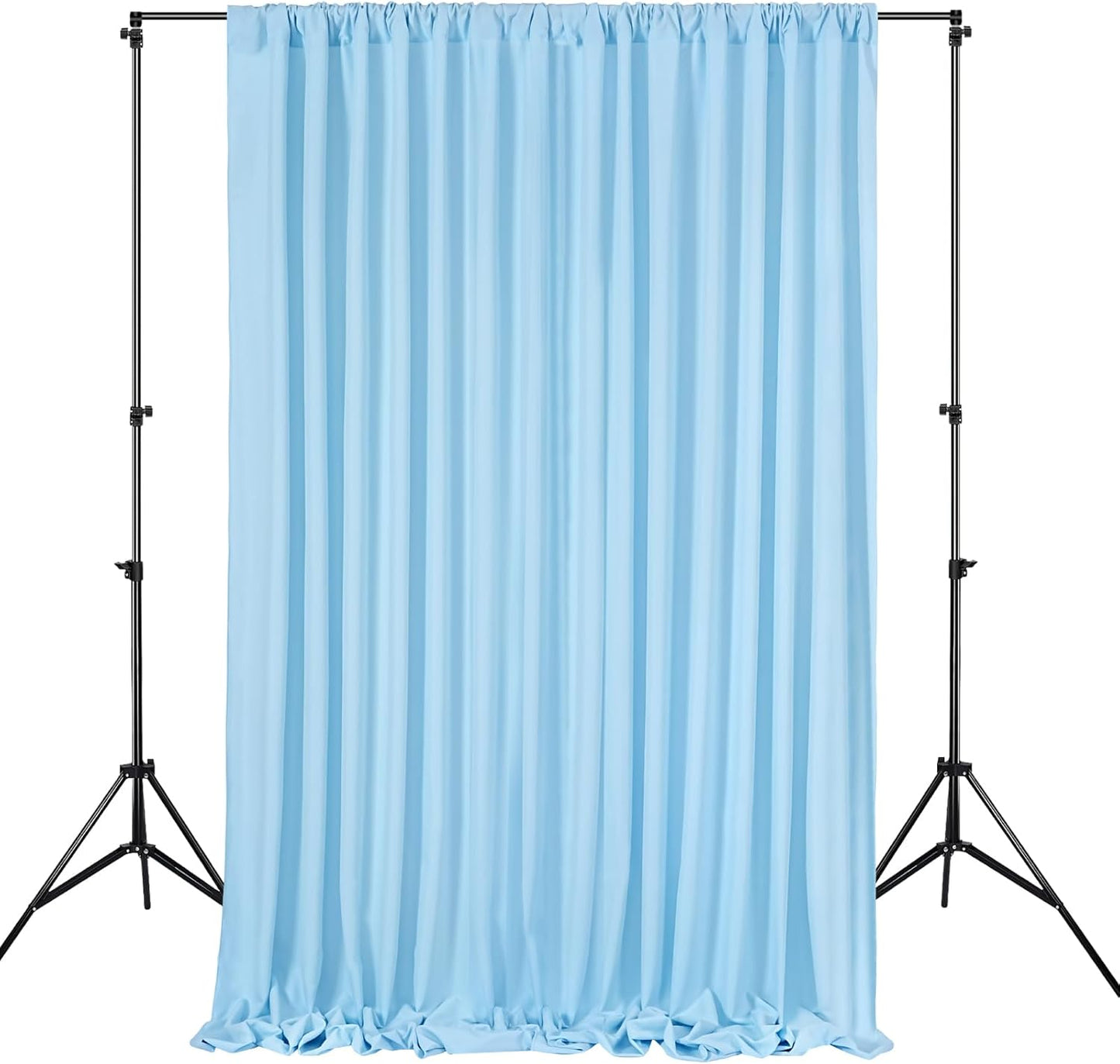 Baby Shower Backdrop Curtains 10x10ft: Baby Blue Backdrop Drapes - Polyester Photo Background Wedding Party Decorations