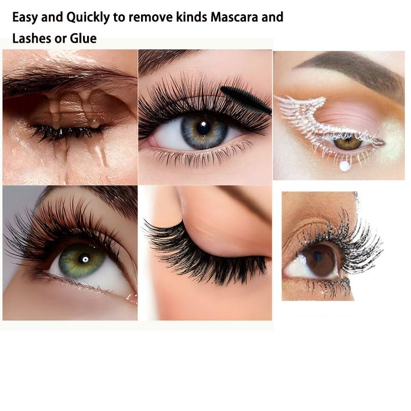 2 Pcs Lash Glue Remover for Eyelash Extension Lash Glue Cluster Falscara, Professional Eyelash Adhesive Dissolver Travel Size Toiletries Removes Stubborn Eye Makeup for Girls and Woman