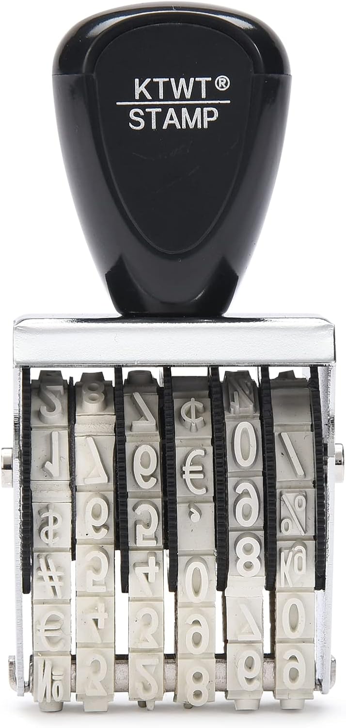 6 Digits Rubber Number Stamp, Date Stamp, Office Stamp, Rotating Stamp, Office Business Stamps