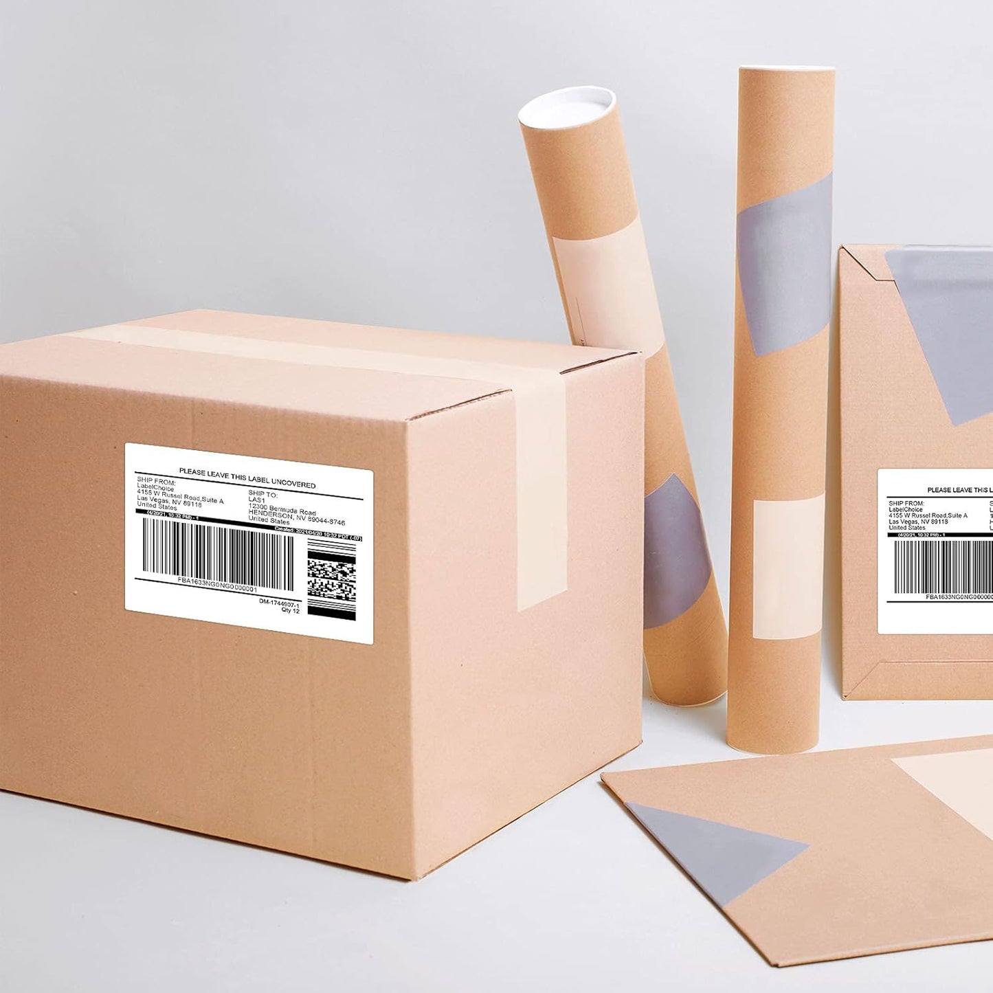 12 Rolls 6000 Pcs 4"x3" 3-Proof Direct Thermal Shipping Labels 1" Core Compatible with Zebra LP2844 ZP450 ZP505 ZD420 GX430T GK420T ZT410 ZD421 and Rollo MUNBYN, 103mmx76mm Thermal Sticker