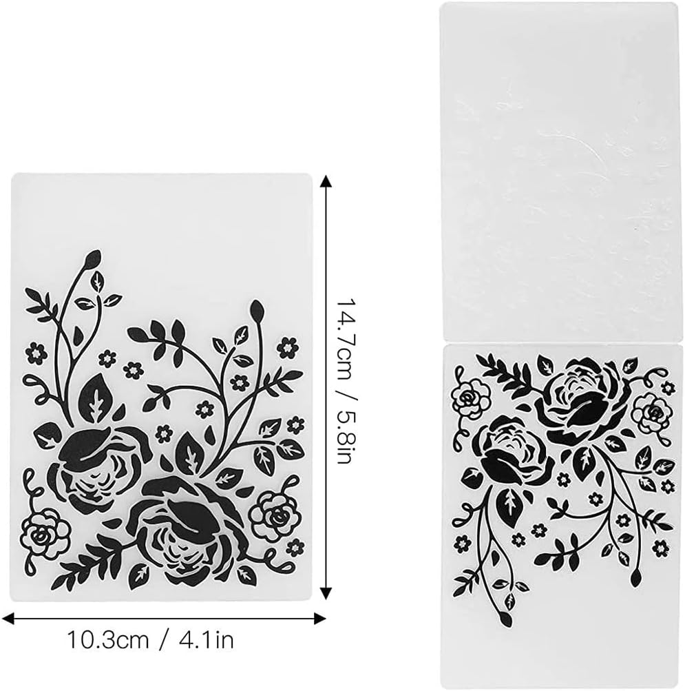 4Pcs Flower Butterfly Plastic Embossing Folder Dandelion DIY Craft Template Molds Stencils Scrapbook Paper Cards Photo Album Making Tool Embossing Folders Handmade Art Craft Supplies Decorating Mold