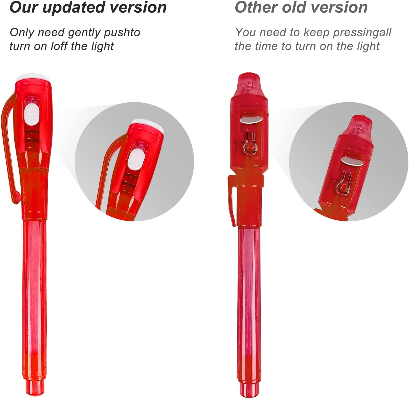 Invisible Ink Pens, Upgraded Spy Invisible Ink Pen with UV Light Magic Marker for Secret Message and Kids Christmas Goodies Bags Toy (7pcs)