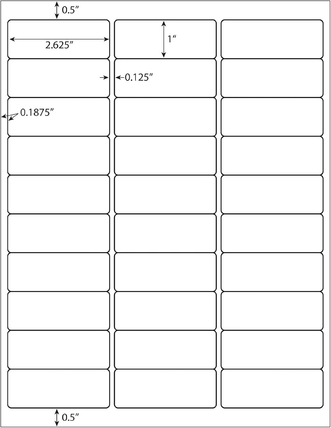 9527 Product 30 up Sticker Labels 1 x 2-5/8 FBA Shipping Address Labels SKU Labels for Laser/Ink Jet Printer, 30 Sheets Total 900 Labels