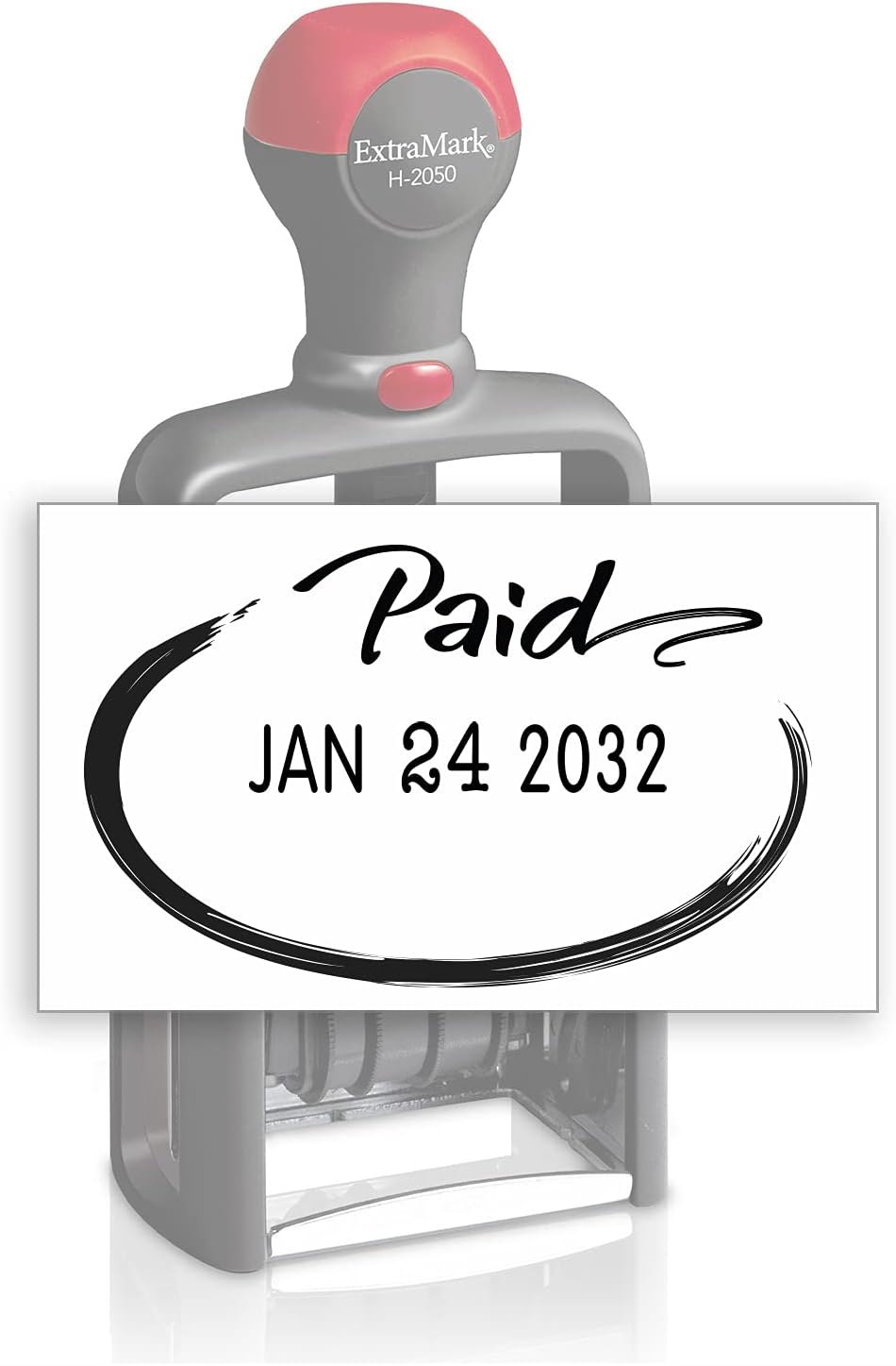 Heavy Duty Style Office Date Stamp with Paid - Self Inking Dater - Style C - Black Ink Color