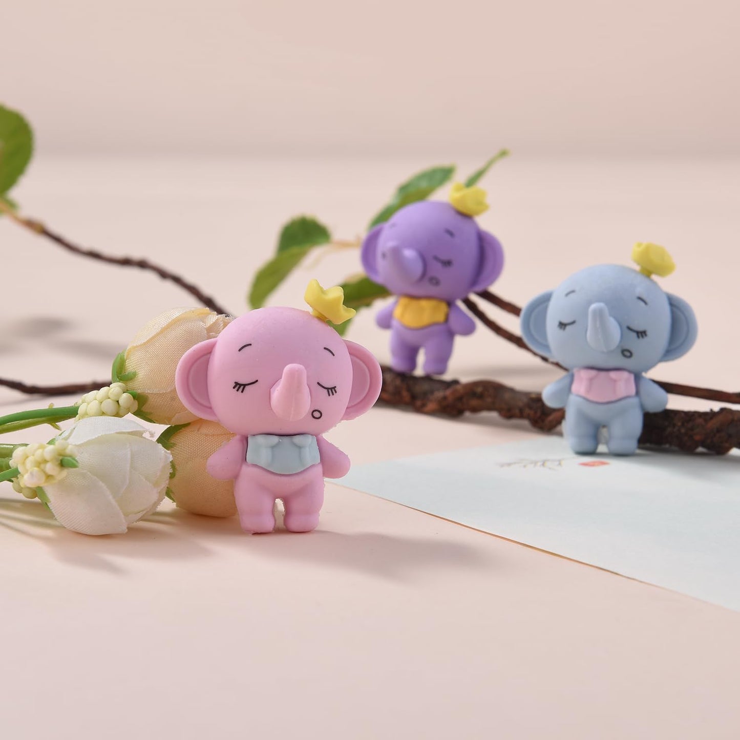 18 Pack Elephant Model Eraser for Kids, 3D Animal Take Apart Erasers for Boys and Girls, Fun School Supplies Prize Gifts Party Favors