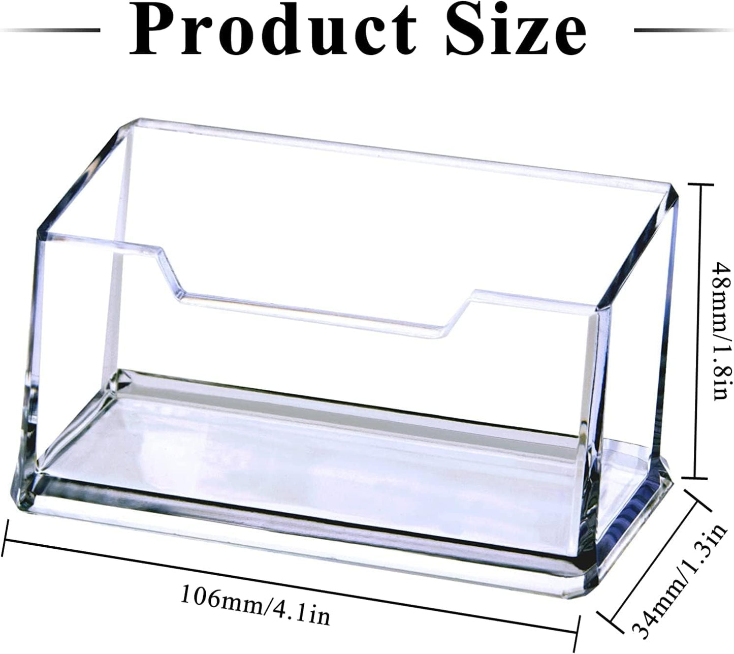 3 Pack Clear Acrylic Business Card Holder, Name Card Organizer for Desk Fits 50 Business Cards