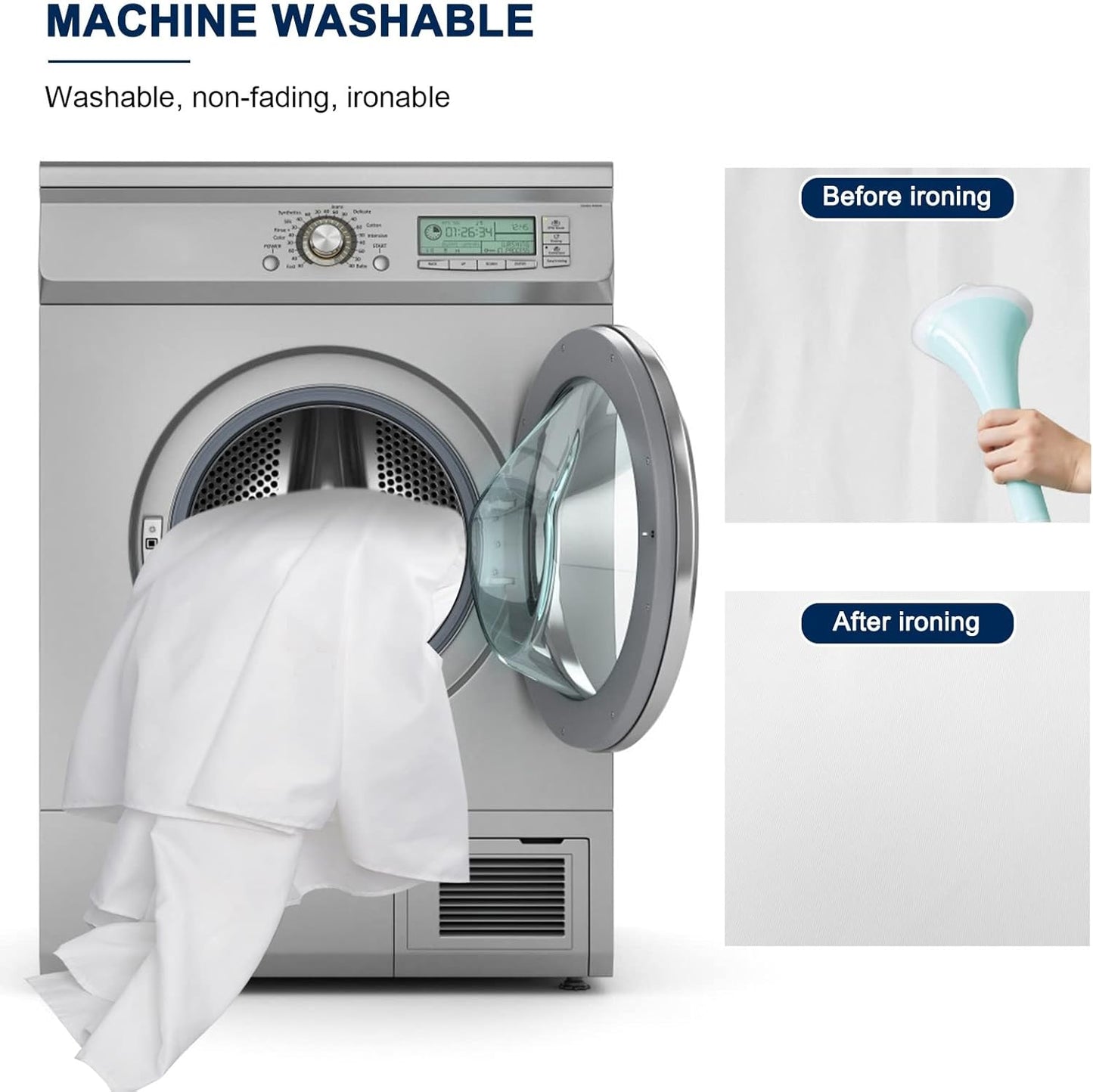 Aimosen 10 x 7 FT White Backdrop Background for Photography, Professional Pure WhiteScreen for Photoshoot, High Density Fabric Curtainfor Video Record Portrait Stand Photo Studio, with Rod Pocket