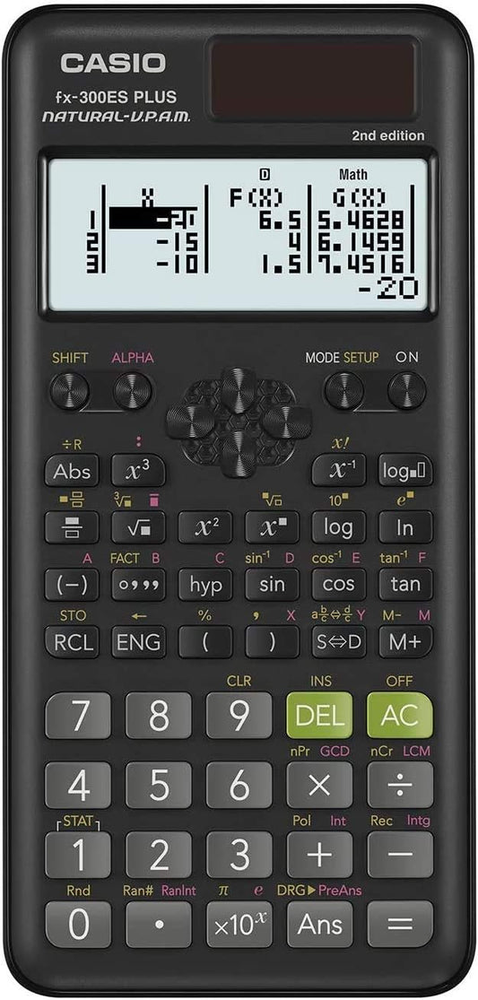 Casio fx-300ES Plus 2nd Edition – Standard Scientific Calculator | 262 Functions, Natural Textbook Display℠ | Ideal for Middle School, High School Math, Statistics & Algebra | Black