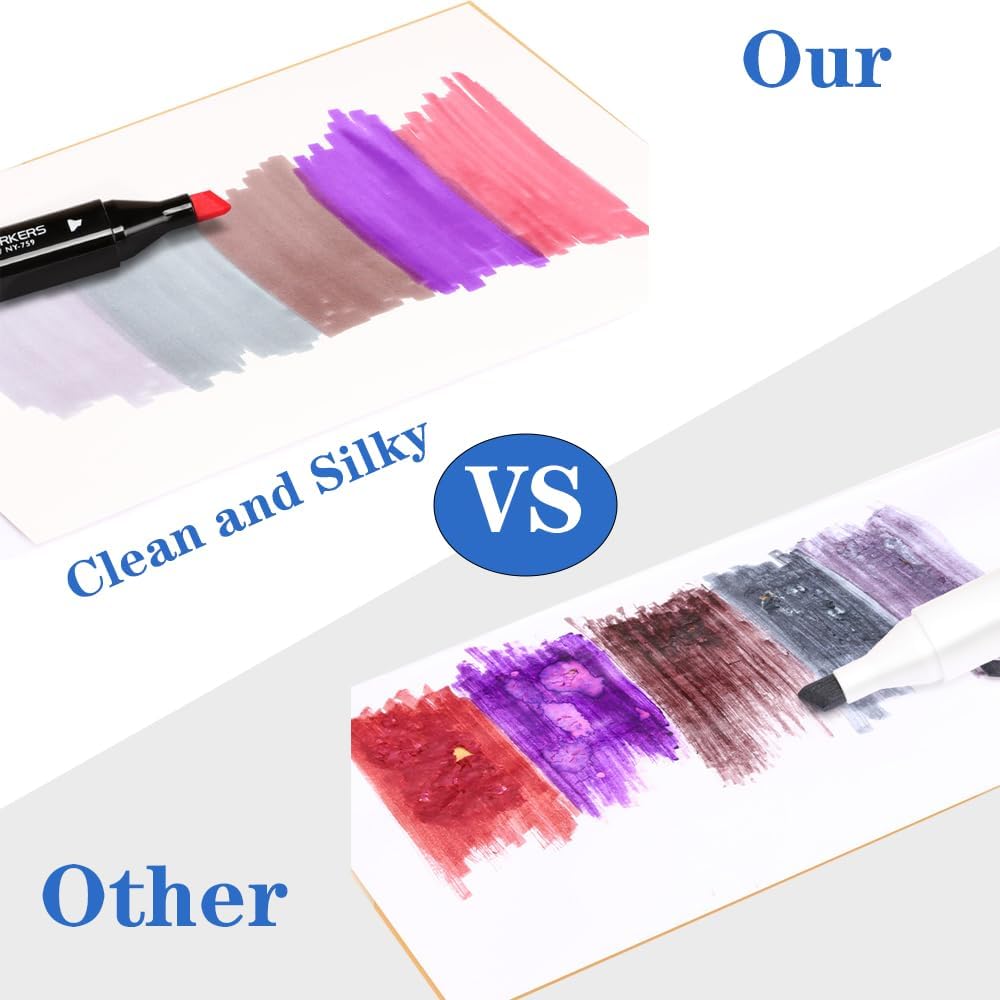 Alcohol Markers Set,120P Alcohol Markers Brush Dual Tip Sketch Marker for Painting, Art Supply Permanent Coloring stuff Marker for Kids,School