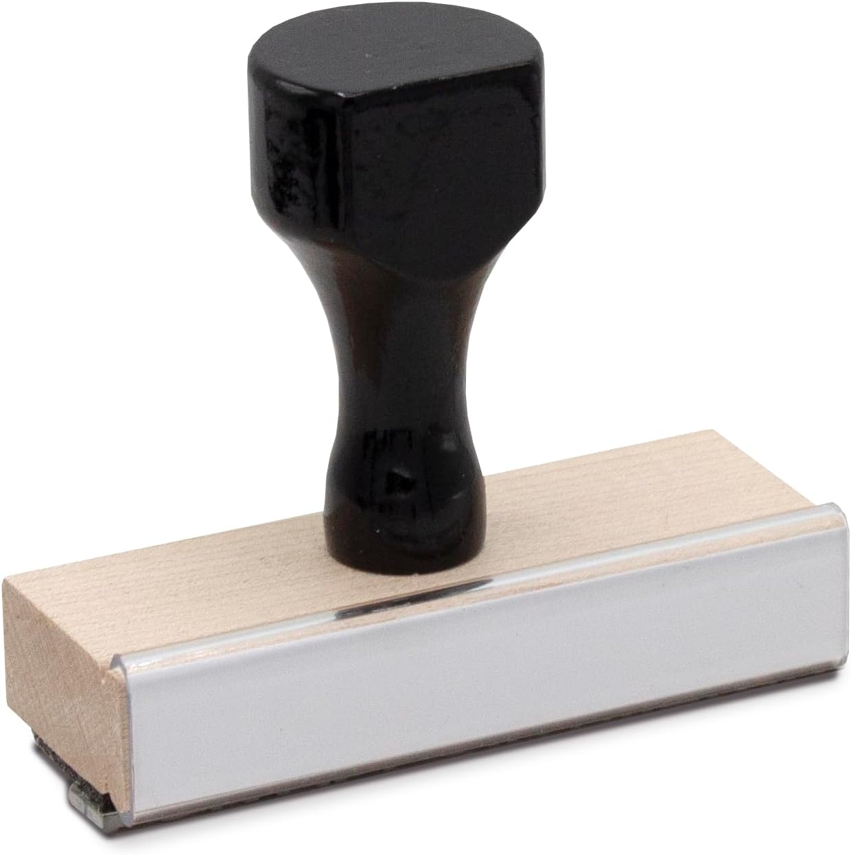 Infusion Custom Text Traditional Wood Stamp with Plastic Handle, 1" x 3"