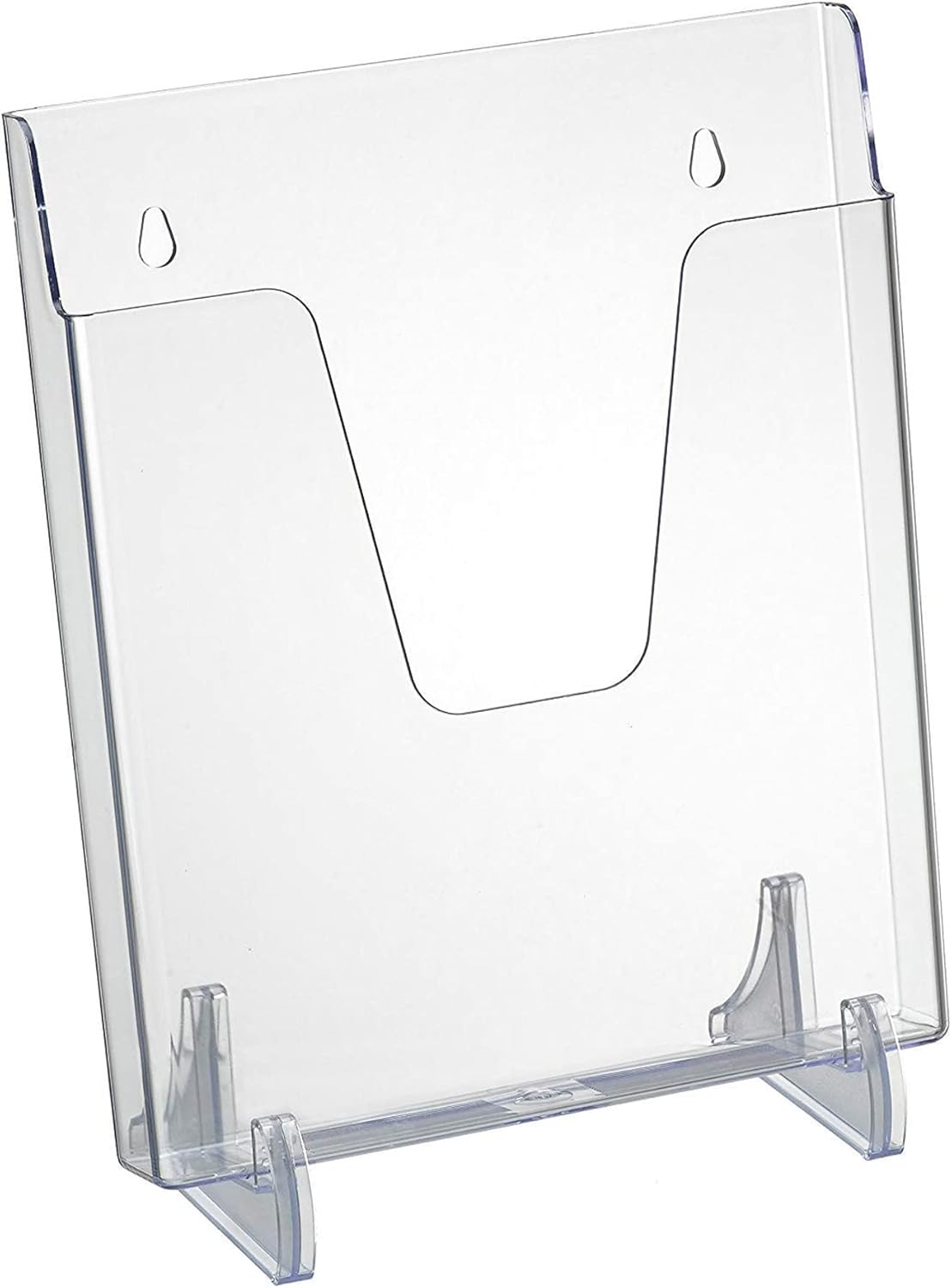 Acrimet Pocket File Holder Vertical Design Brochure Display (for Wall Mount or Countertop Use) (Removable Supports Included) (Letter Size) (Clear Crystal Color)
